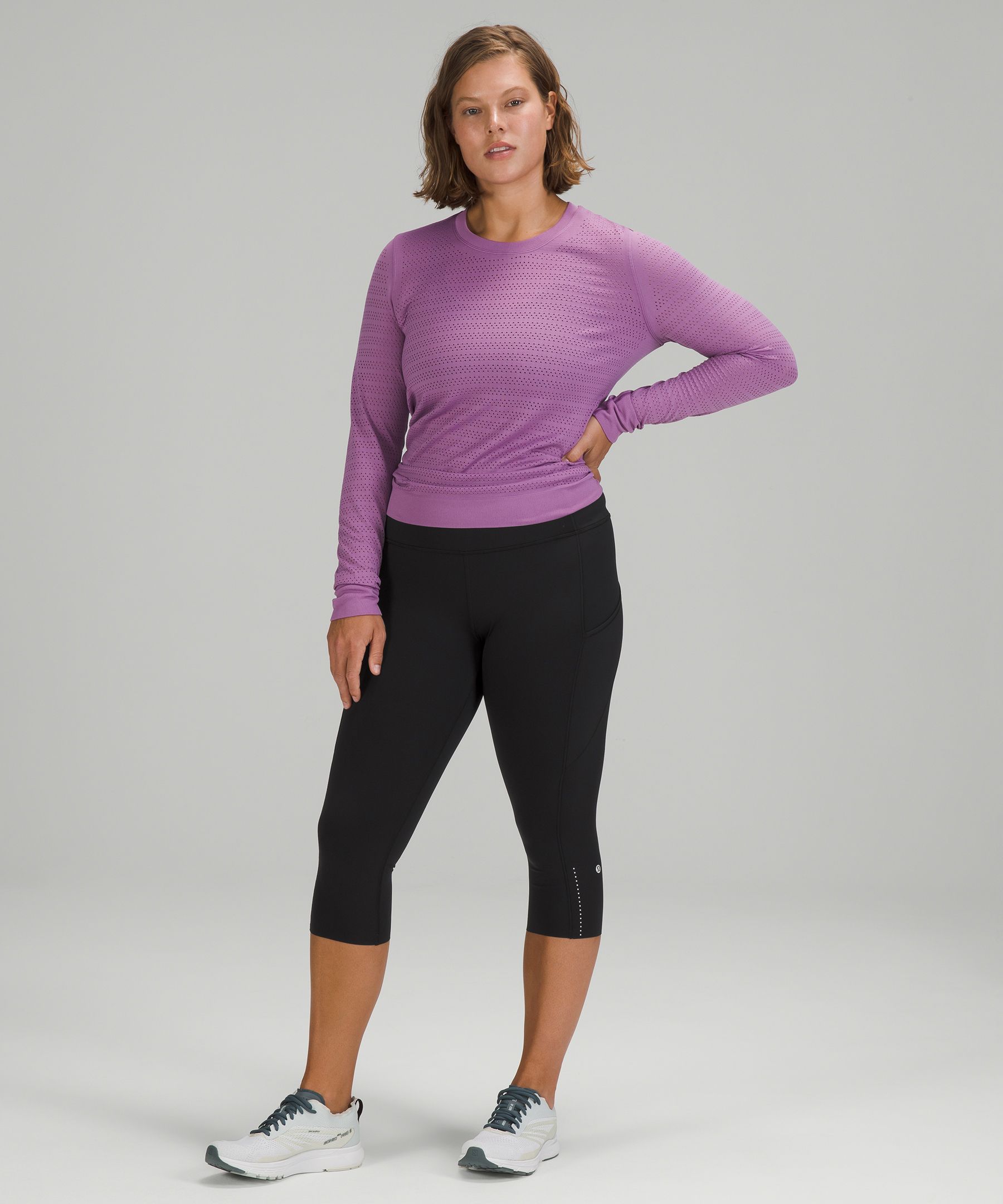 Lululemon Fast and Free Reflective High-Rise Crop 19 - Larkspur