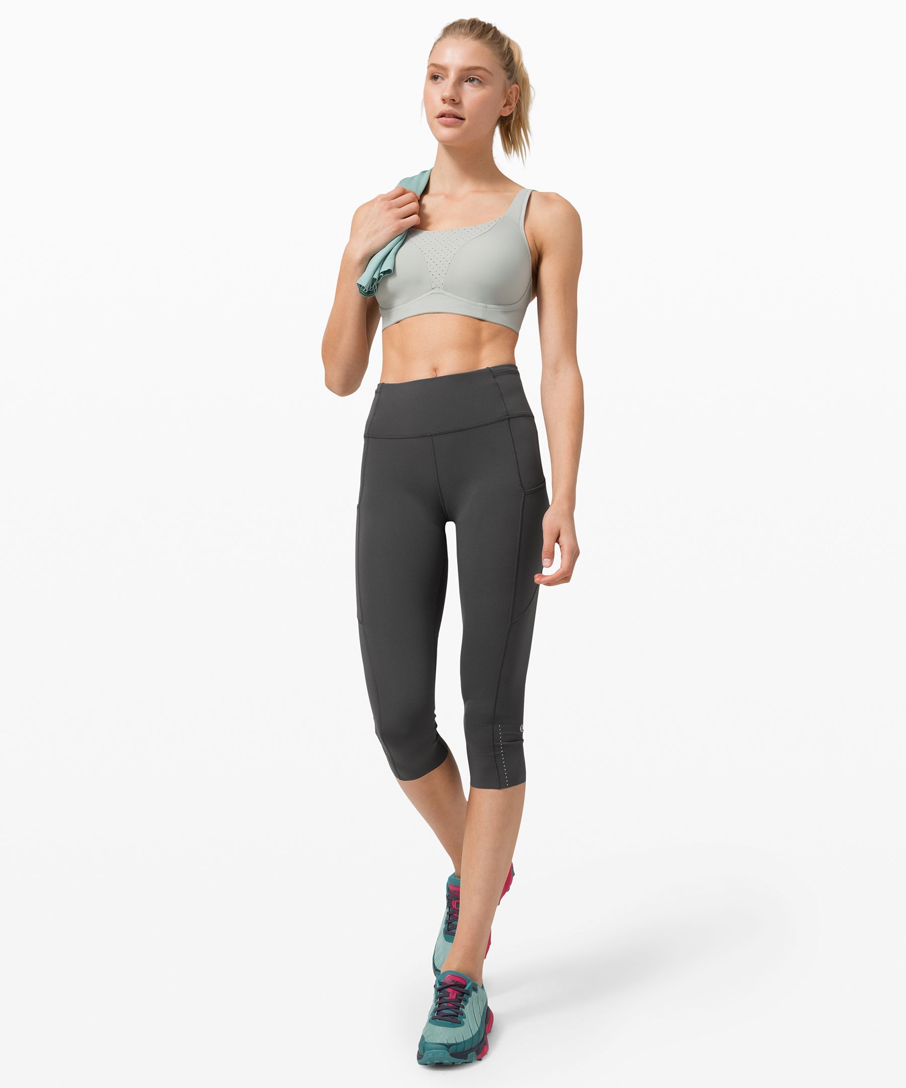 Lululemon Fast and Free Reflective High-Rise Crop 19 - Larkspur - lulu  fanatics