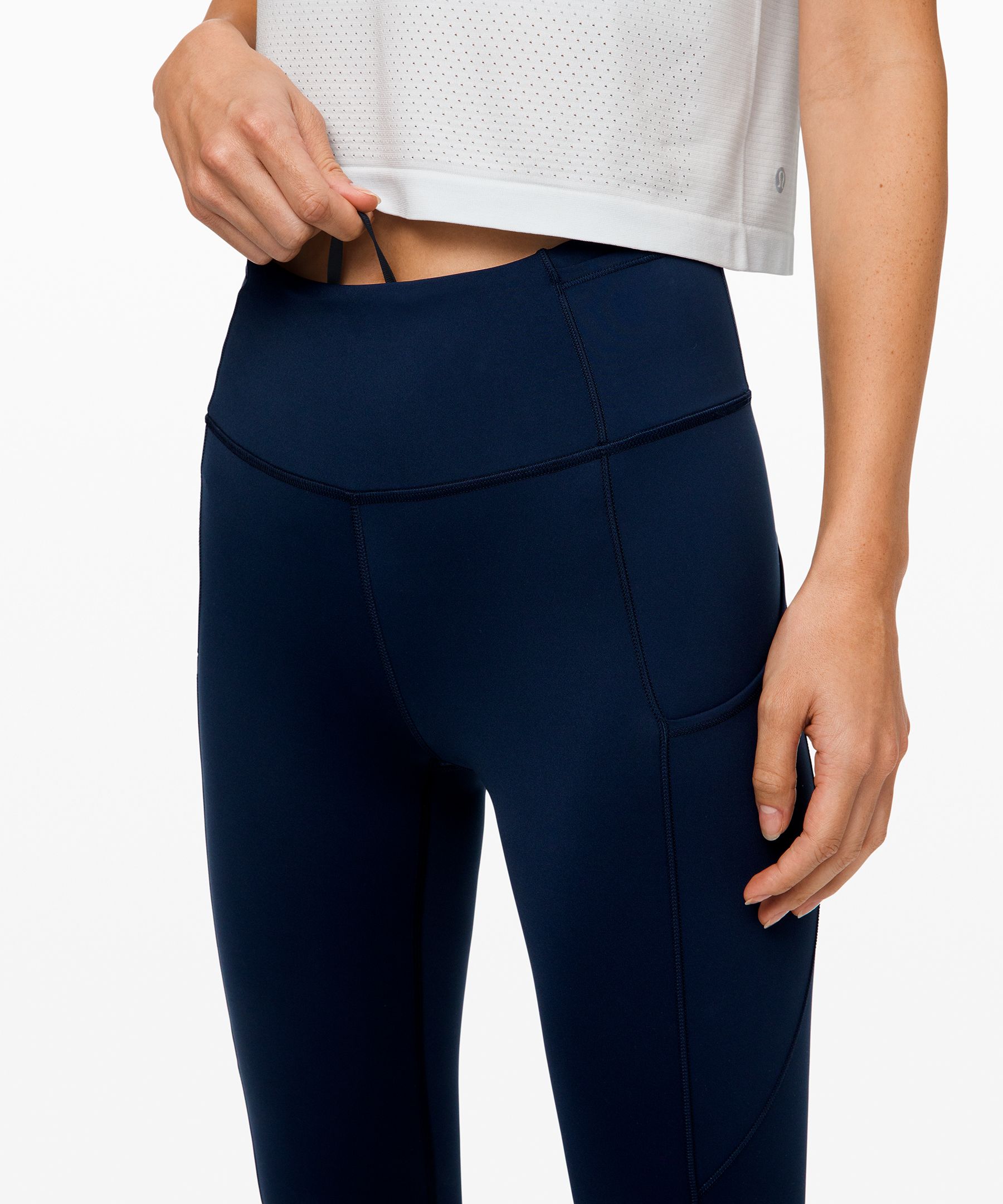 Lululemon Fast And Free Crop Ii 19 *nulux In Nocturnal Teal