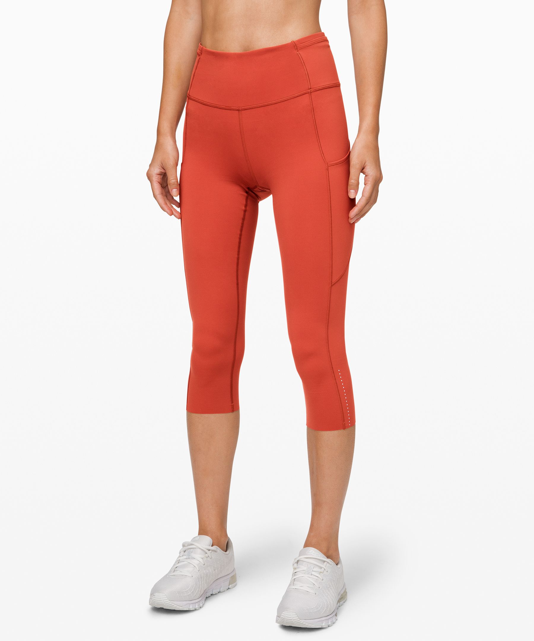 Lululemon Fast And Free Crop Ii 19" *nulux In Cayenne