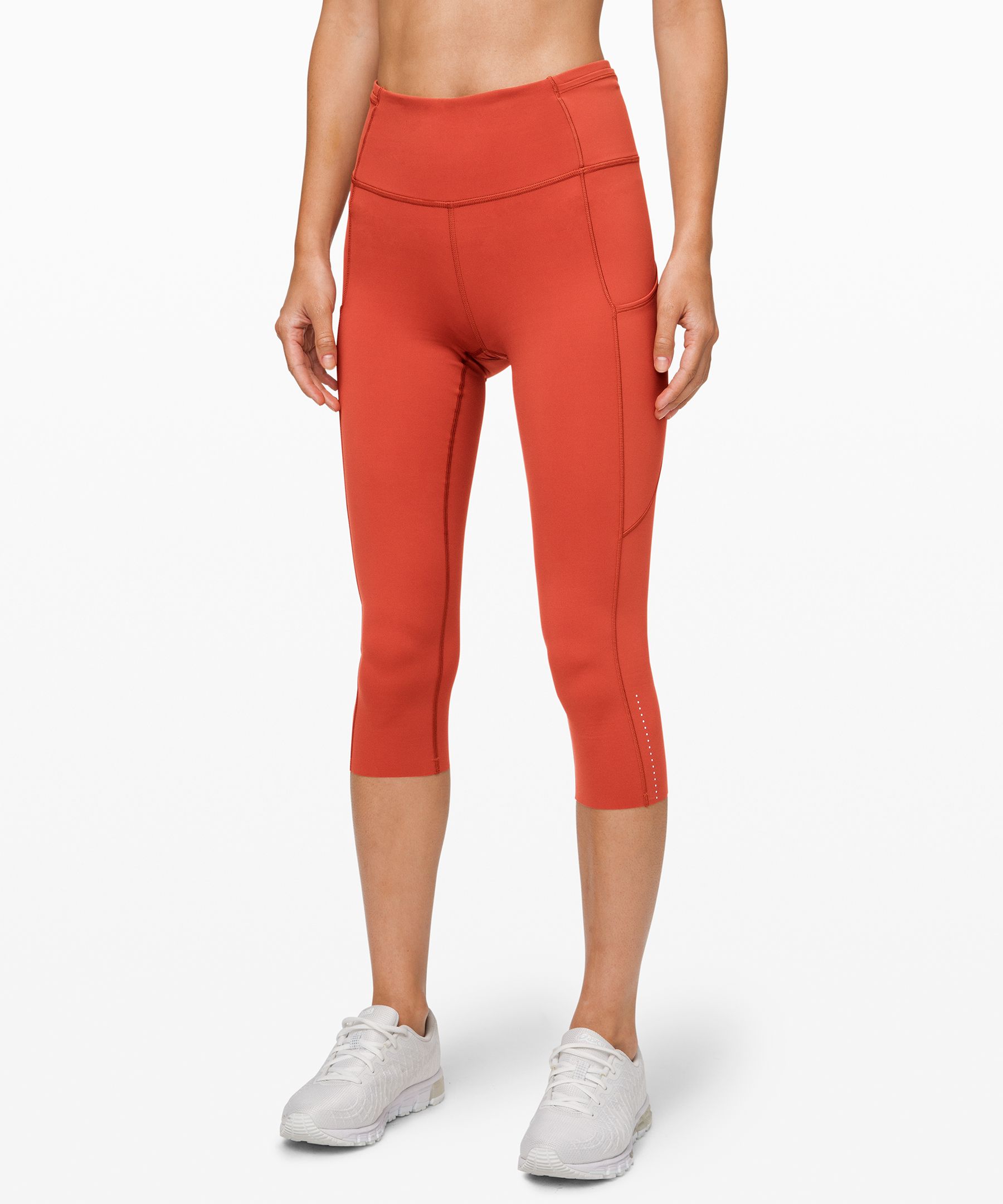 Lululemon Fast And Free Crop Ii 19 *nulux In Cayenne