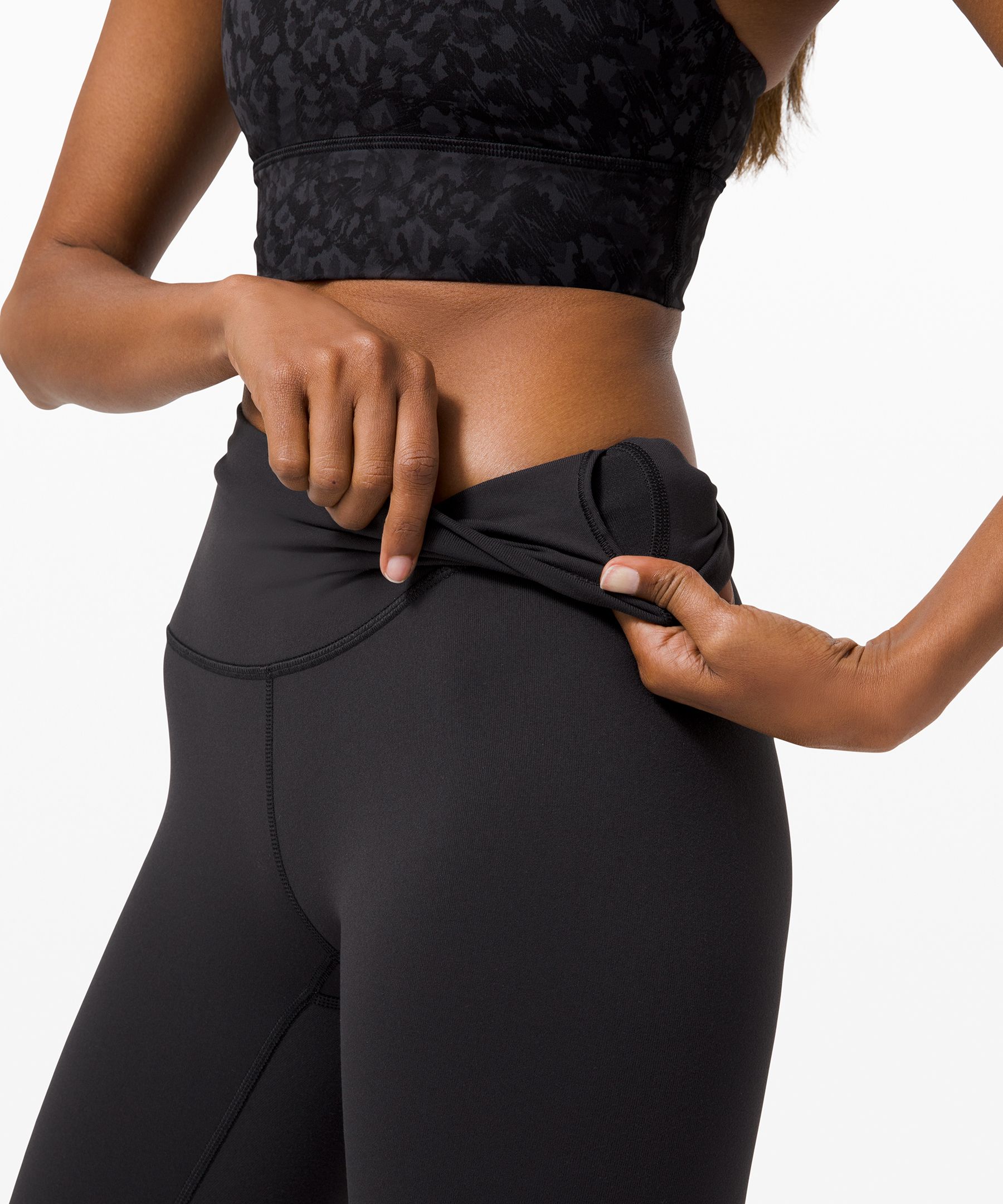 Lululemon wunder under crop hot sale black