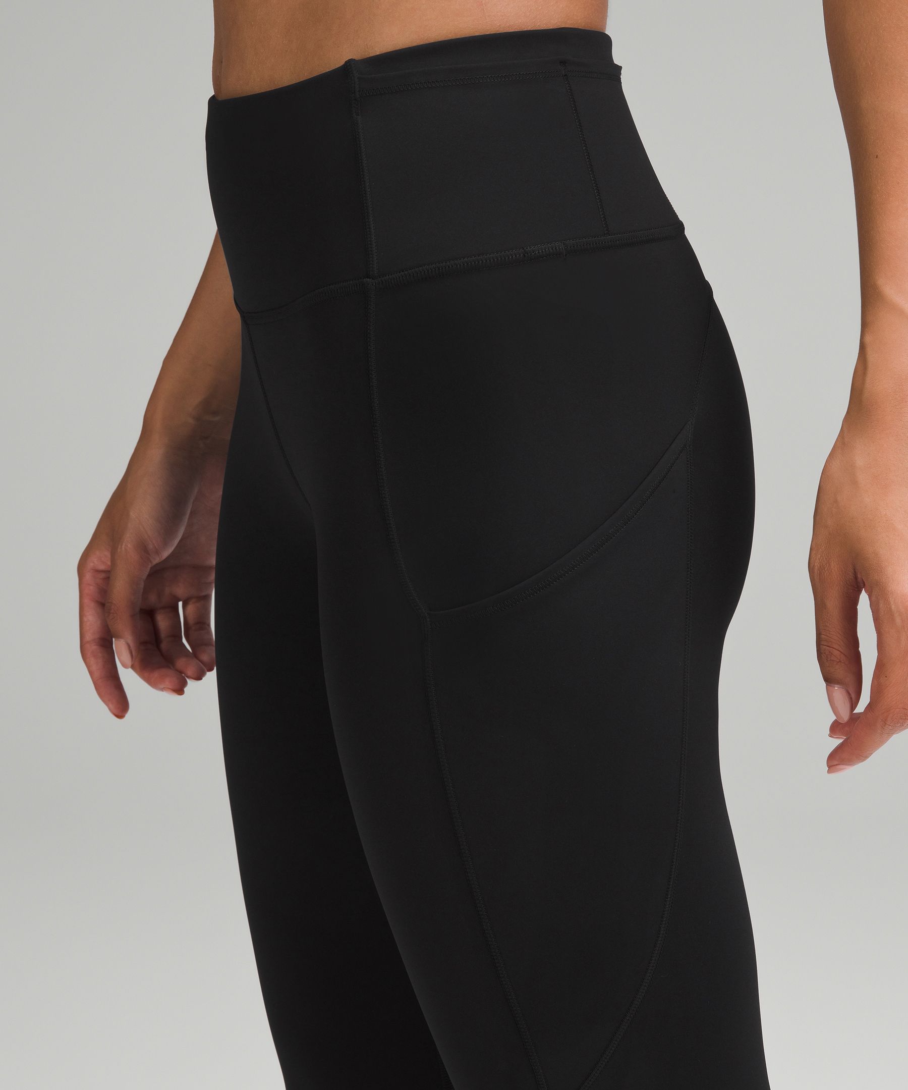 Lululemon Fast and Free High Rise Crop 23 - Speckle Trail Black