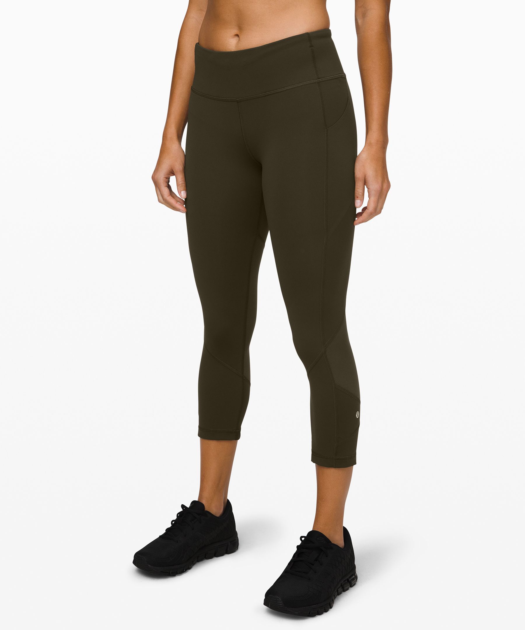Lululemon Pace Rival Mid-rise Crop 22” In Dark Olive