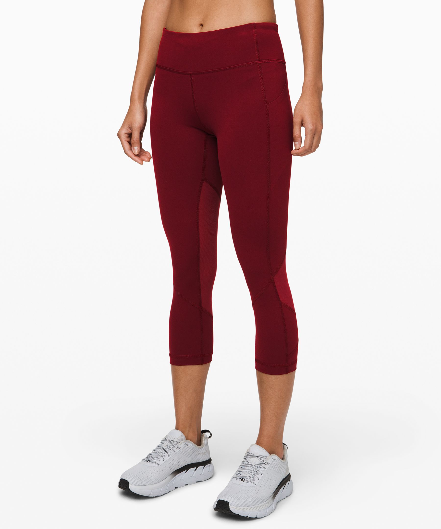 Lululemon Pace Rival High-rise Crop 22 In Red Merlot