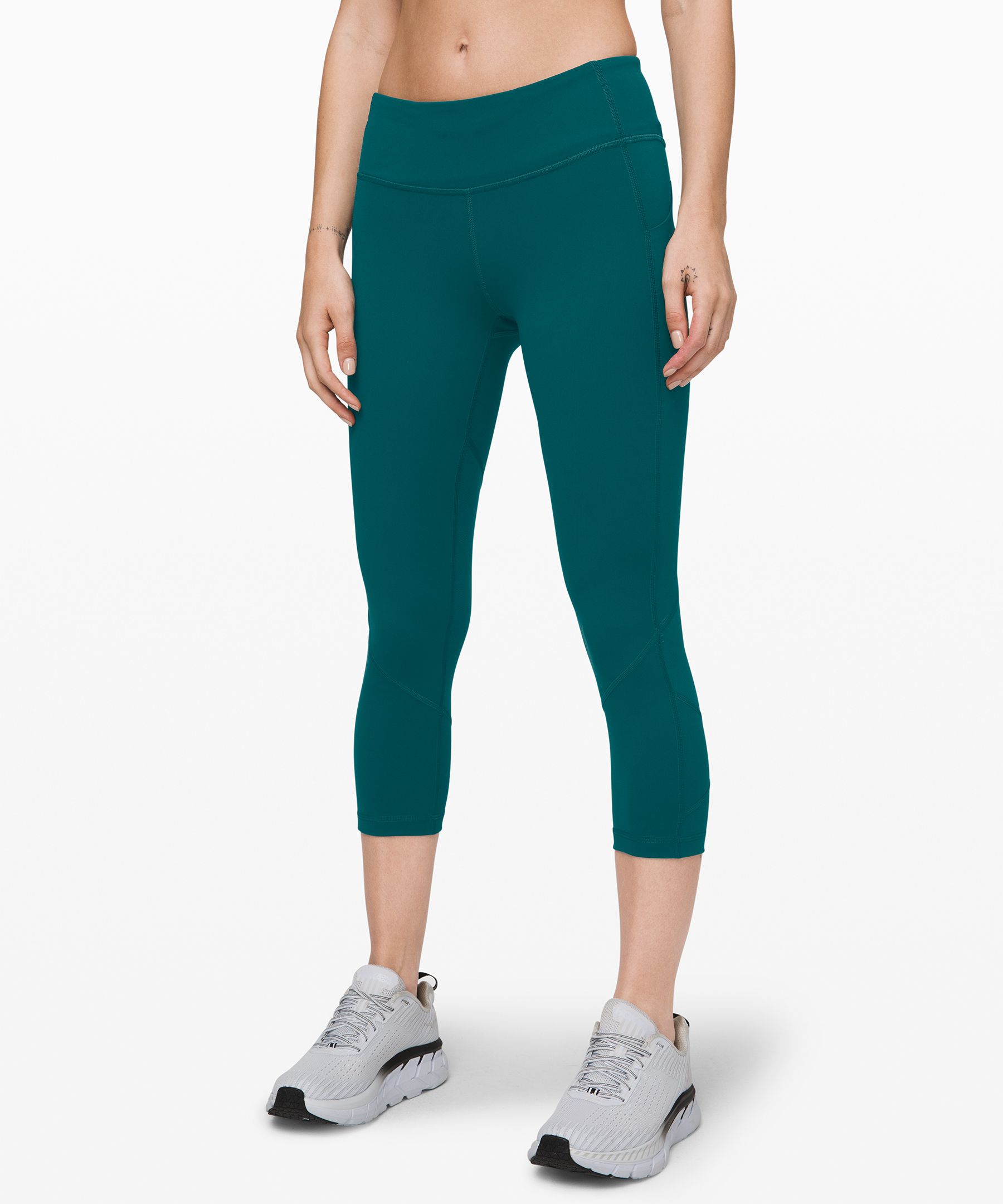 Lululemon Pace Rival Crop *full-on Luxtreme 22" In Emerald