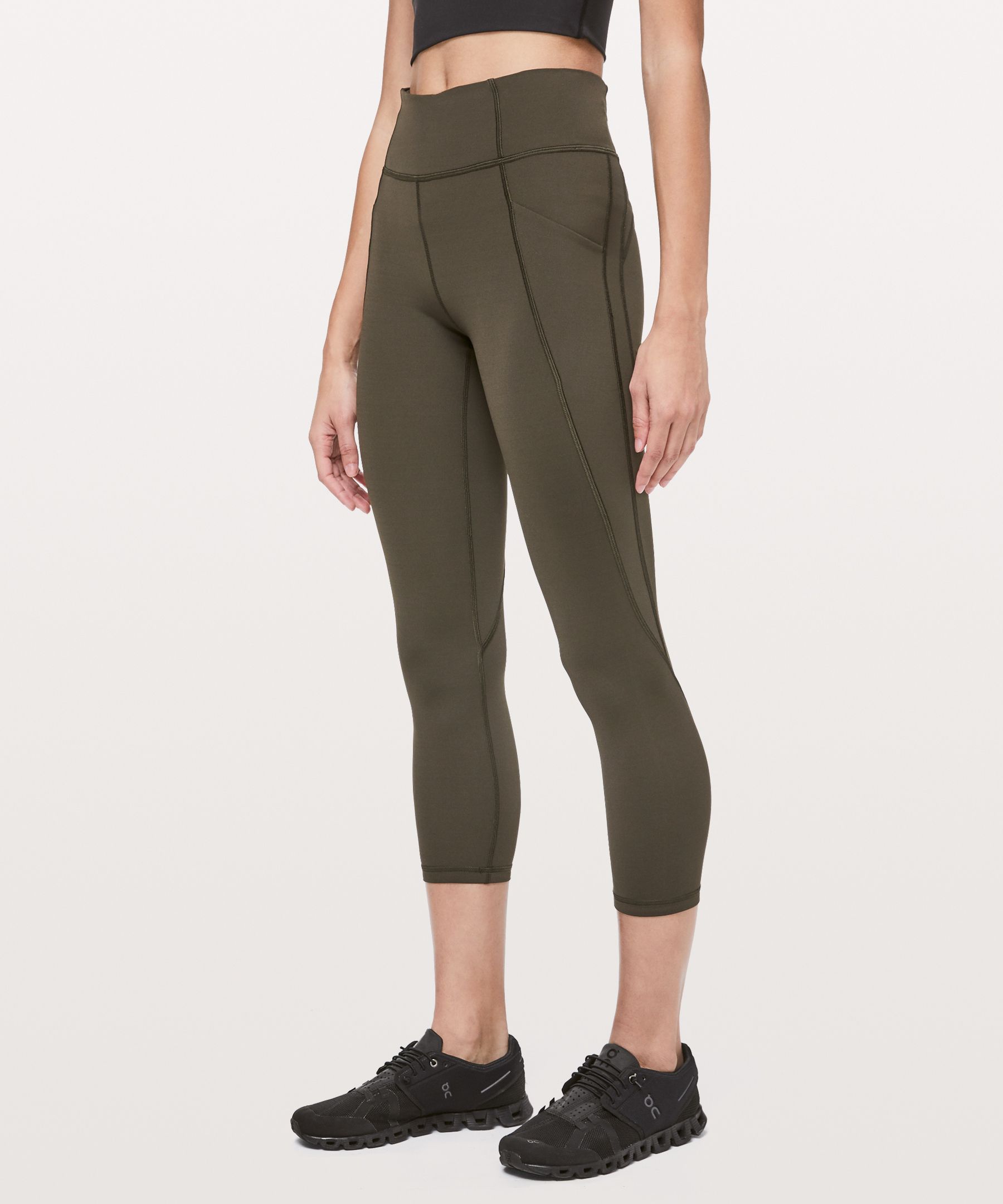 Lululemon Invigorate High-Rise Crop 23 - Everglade Green - lulu fanatics