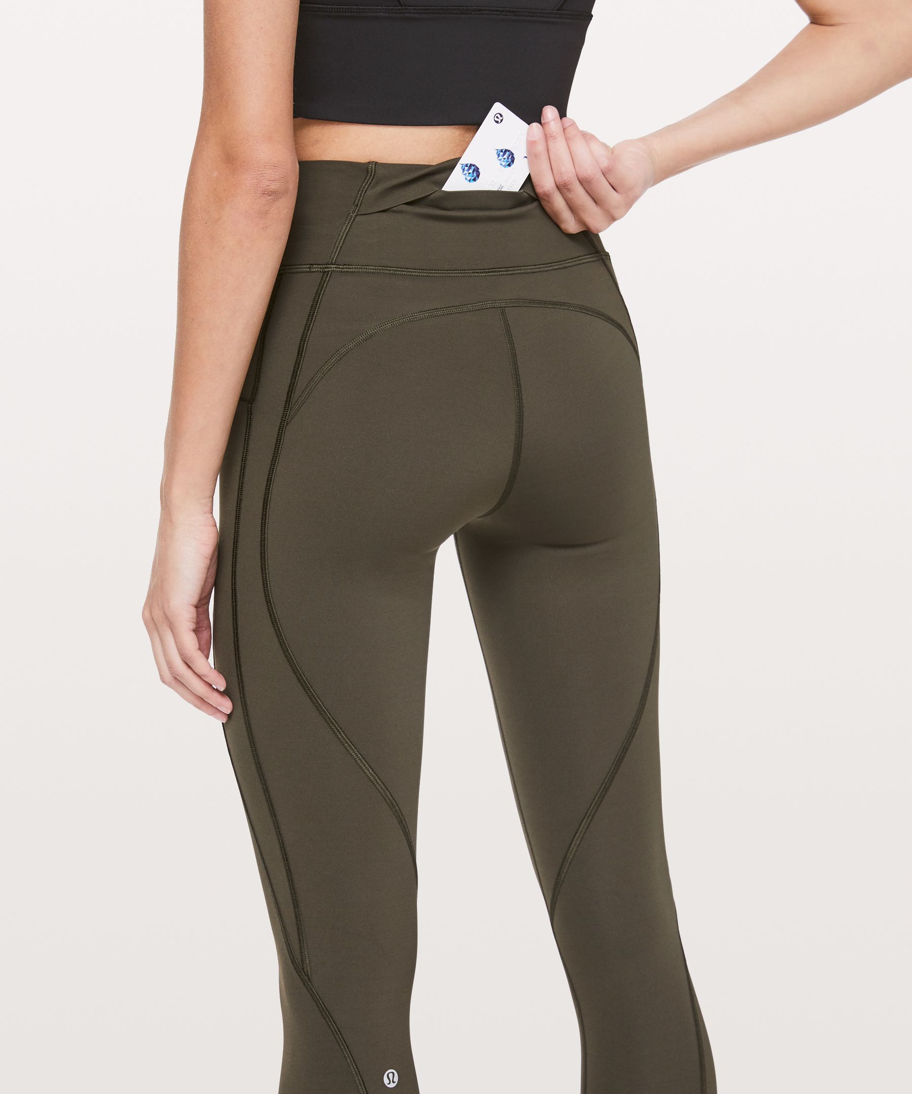 Lululemon Time to Sweat High Rise Crop Dark Forest Green Size 12