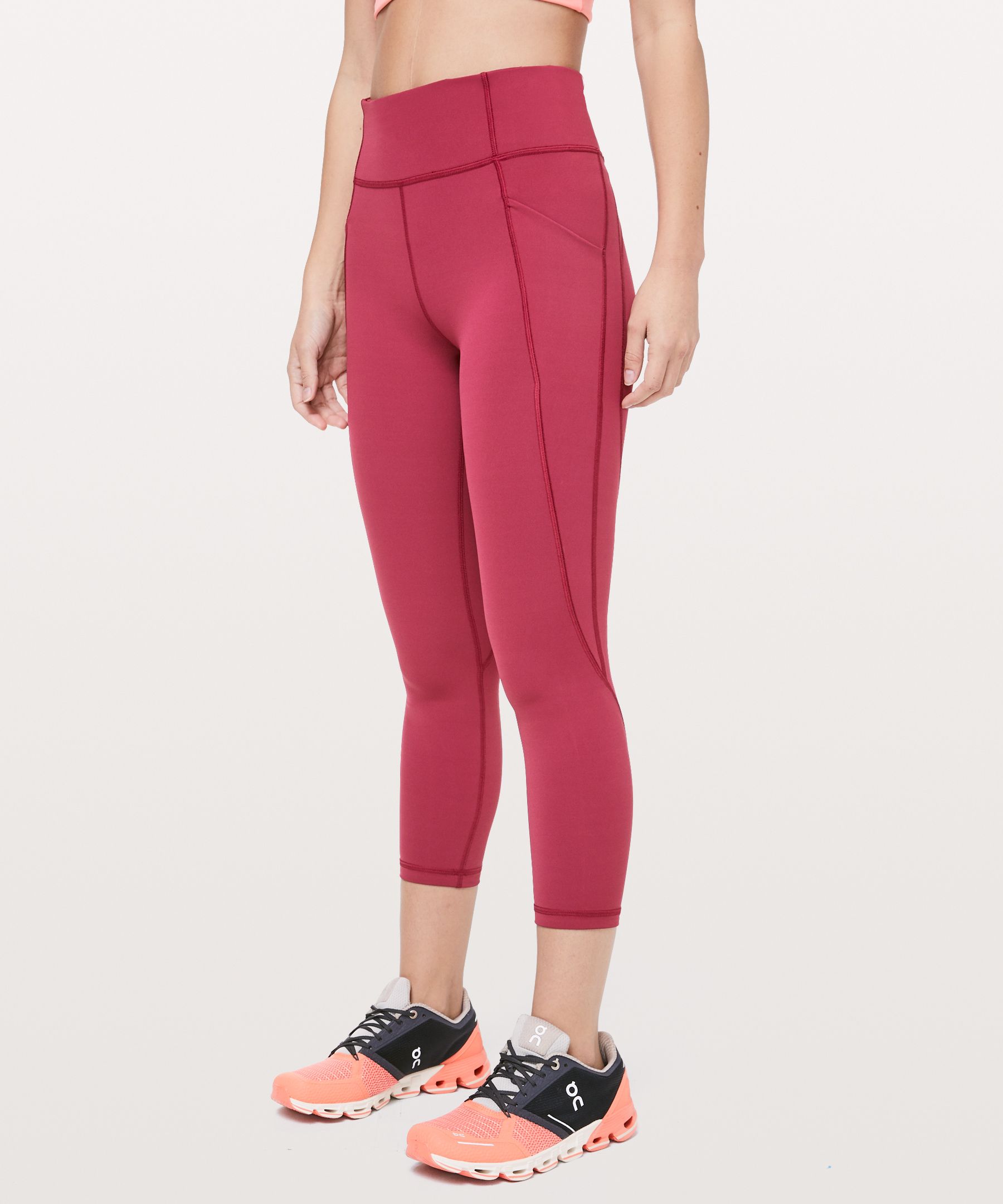 Lululemon Time To Sweat Crop *23" In Star Ruby