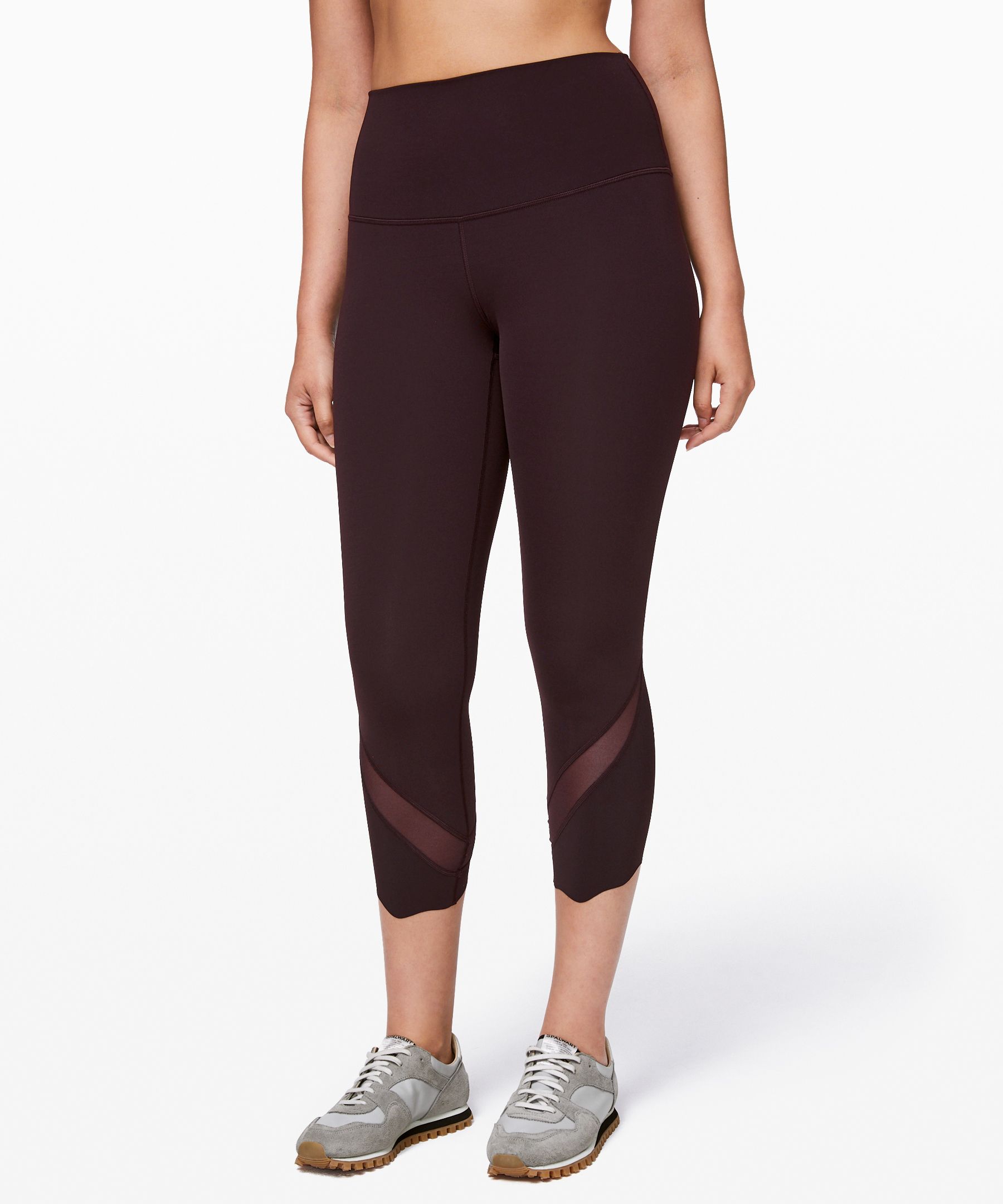 Lululemon Wunder Under Crop II *Roll Down Scallop Full-On Luxtreme 24 Pink