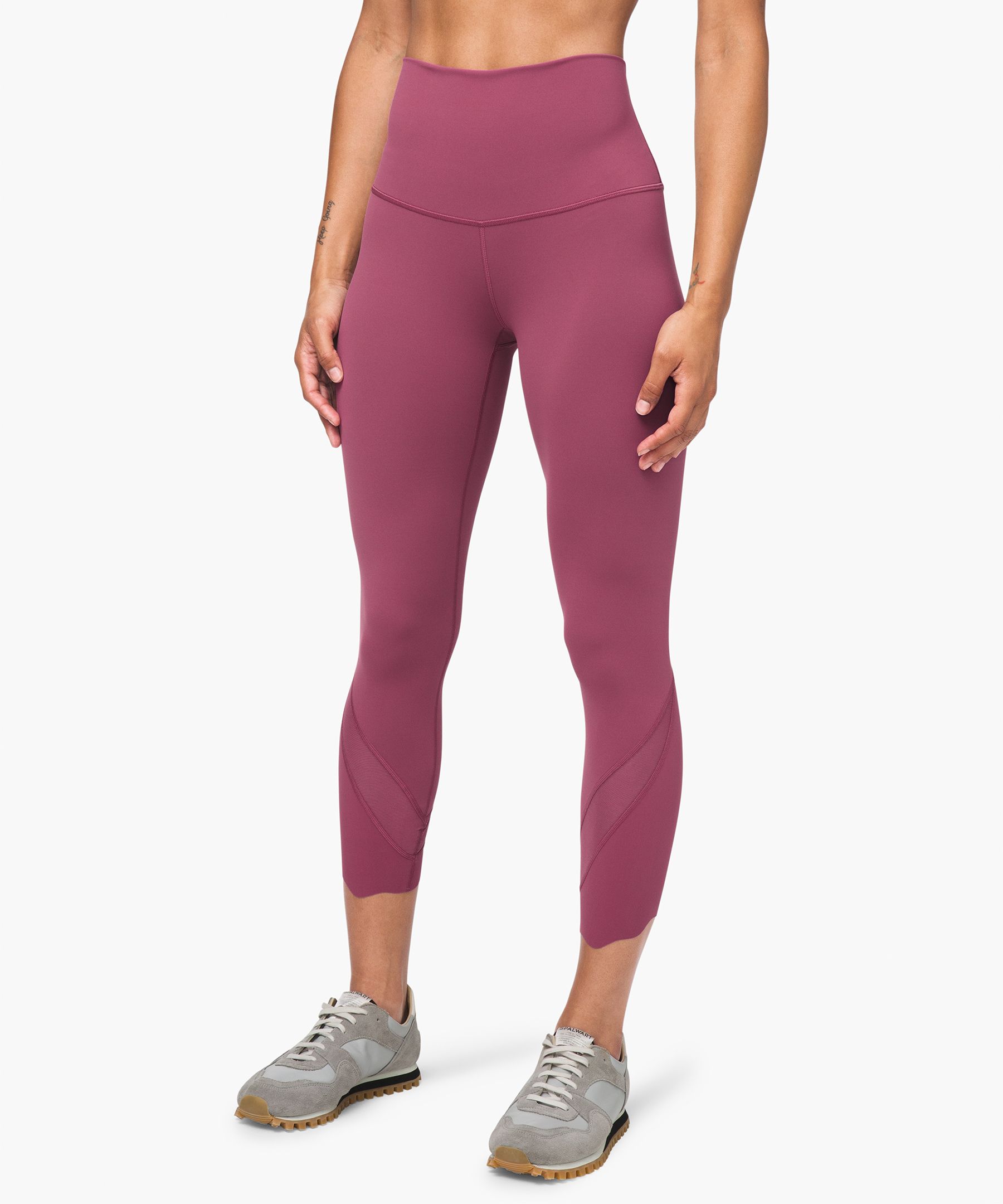 Lululemon Wunder Under Crop High-rise *roll Down Scallop Luxtreme 23 In  Pink