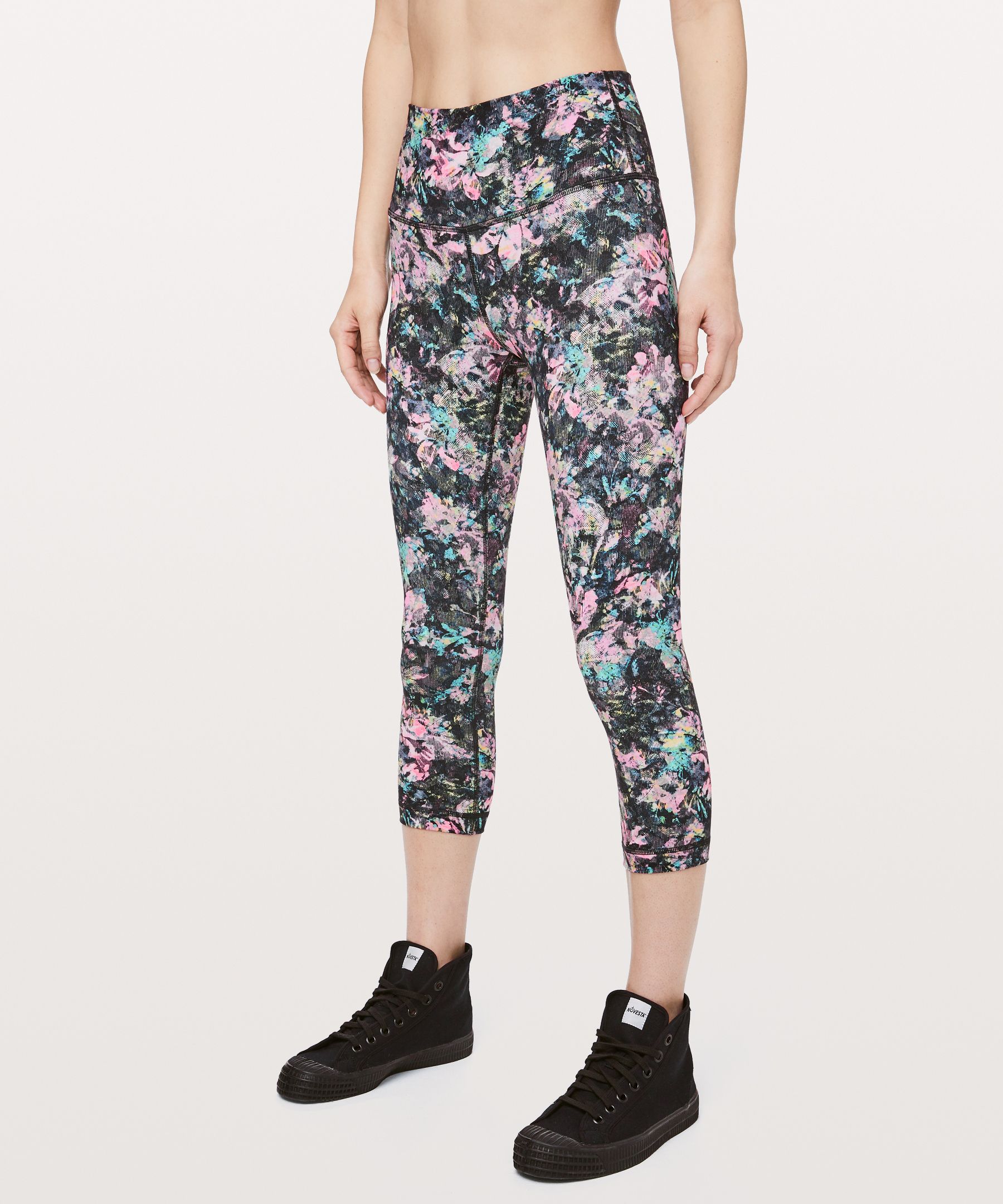 Lululemon limited edition wunder under floral black white leggings