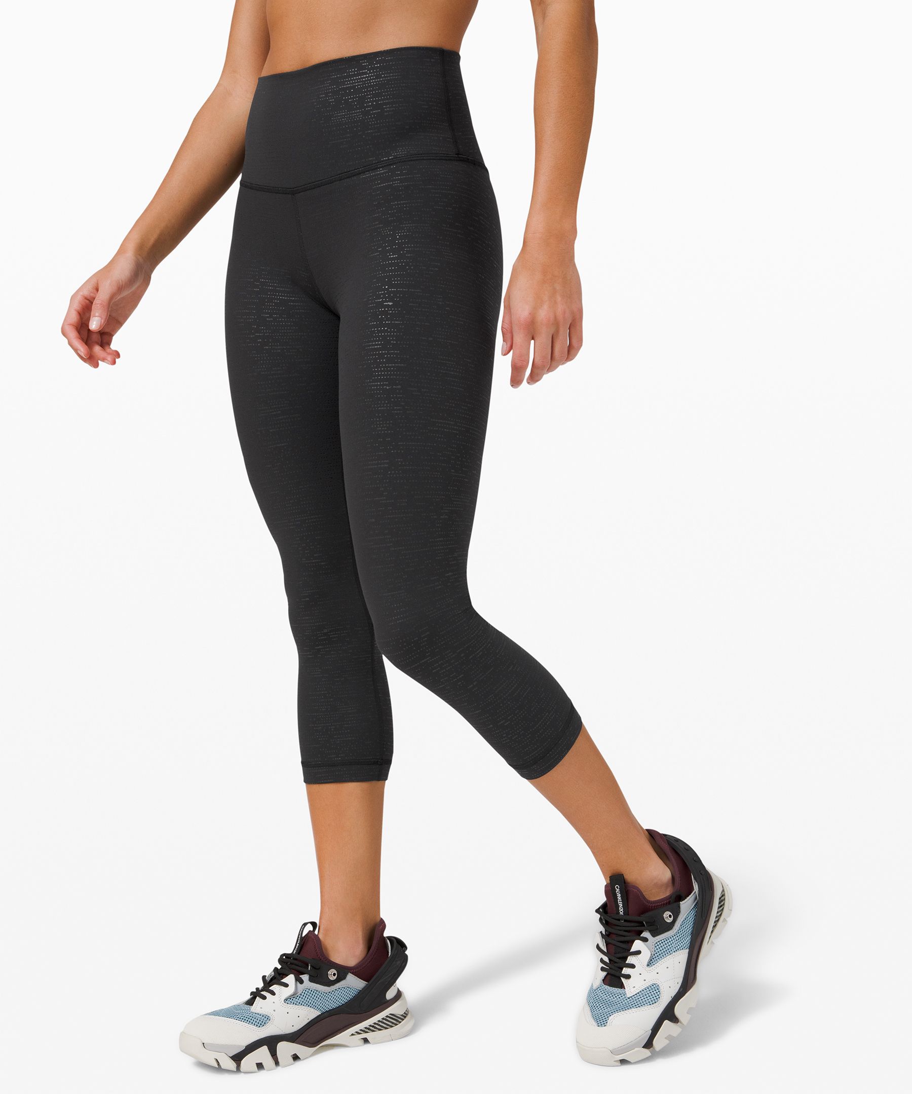 Lululemon Align Crop *21" In Code Emboss Black