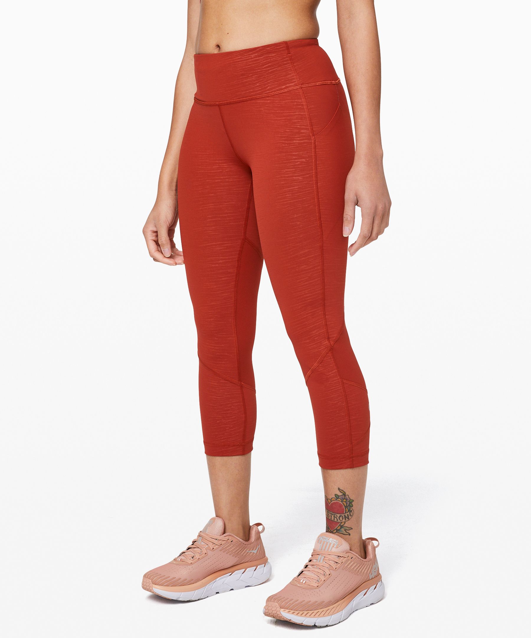 Lululemon Pace Rival Mid-rise Crop 22” In Red