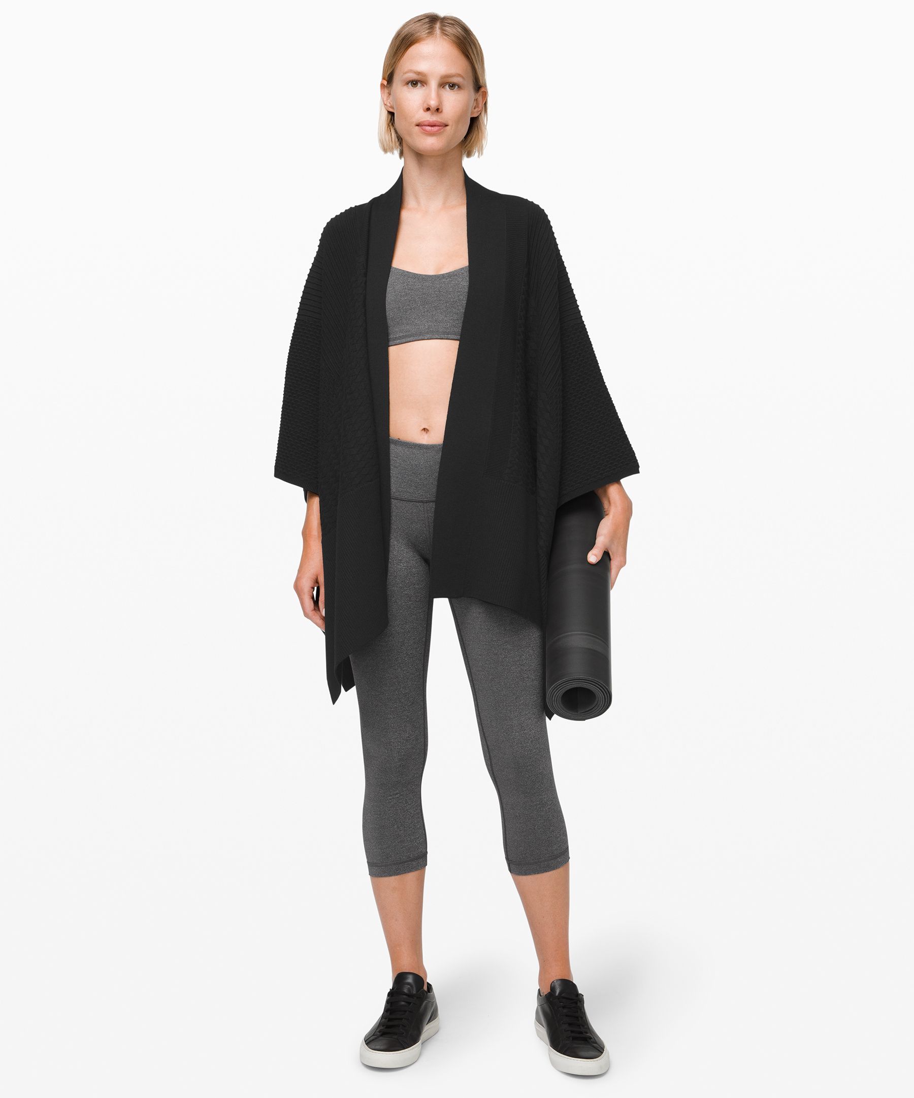 Heathered Black Wunder Under Crop Low-Rise 21" Luxtreme