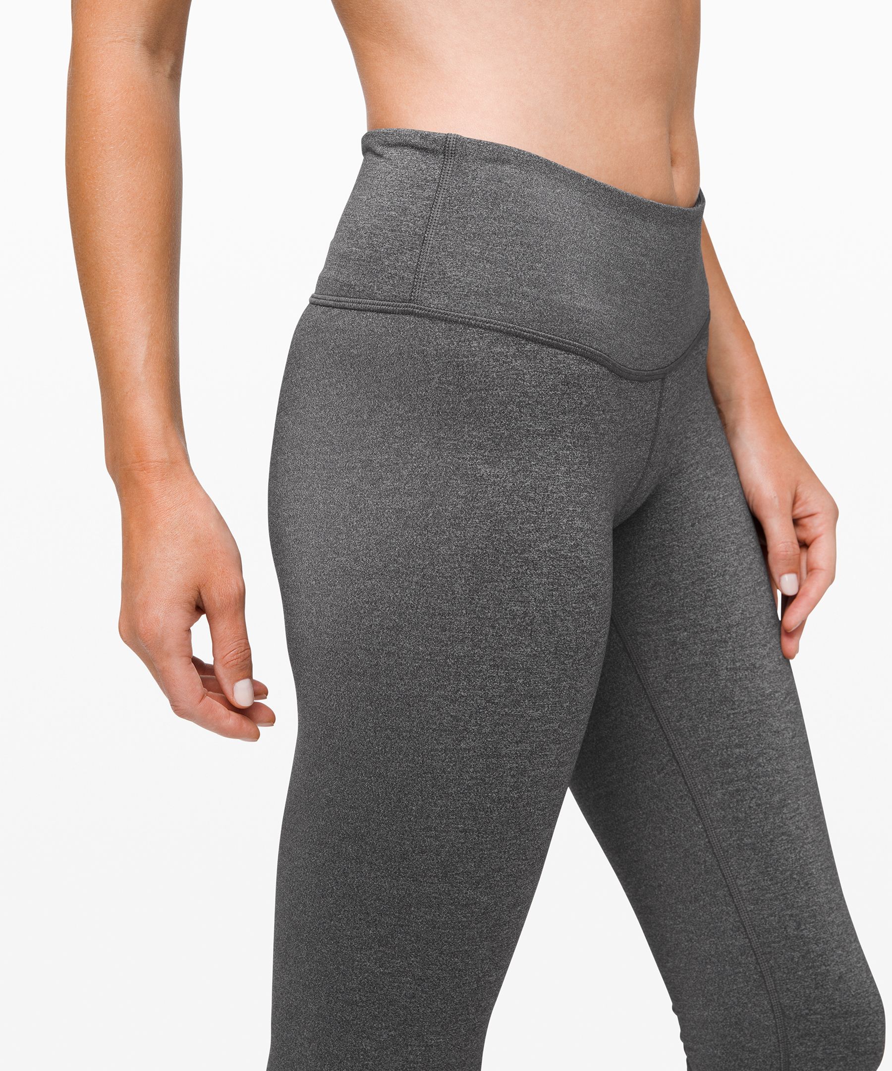 Heathered Black Wunder Under Crop Low-Rise 21" Luxtreme