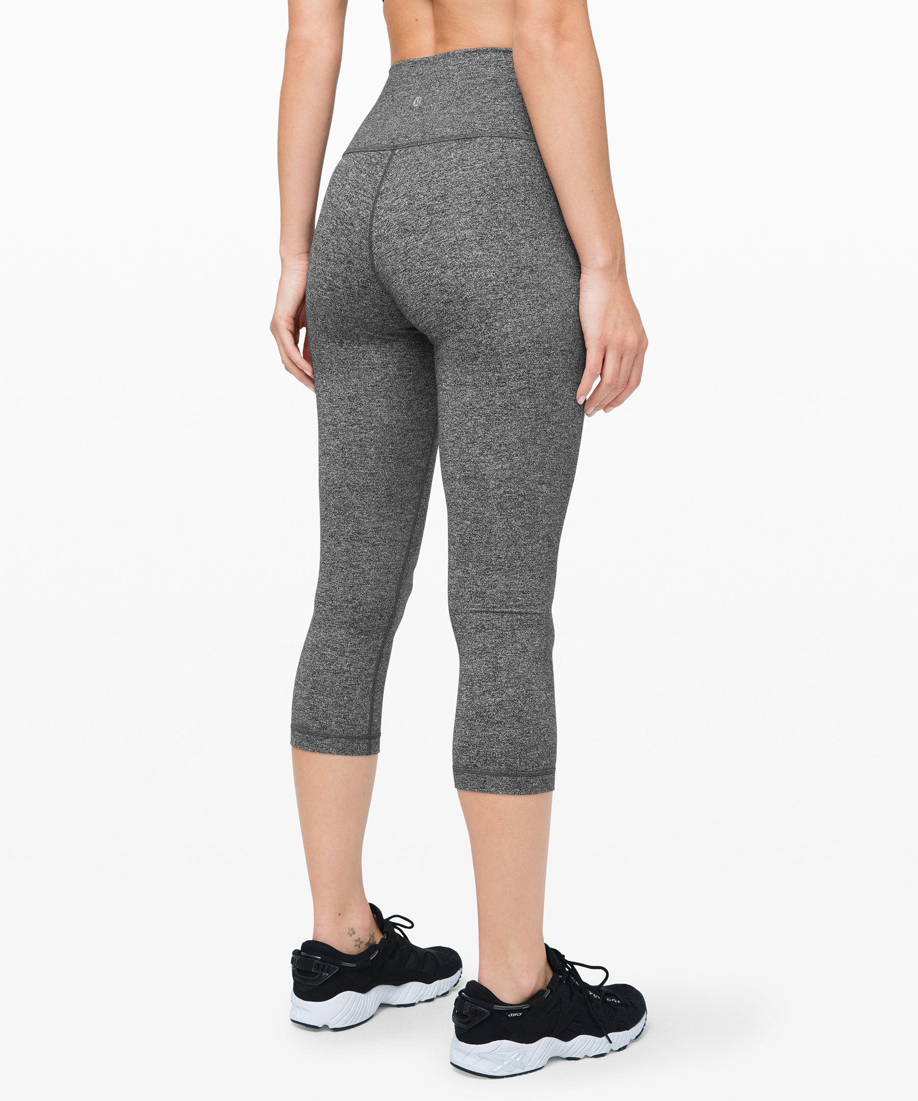 Heathered Black Wunder Under Crop (High-Rise) 21"