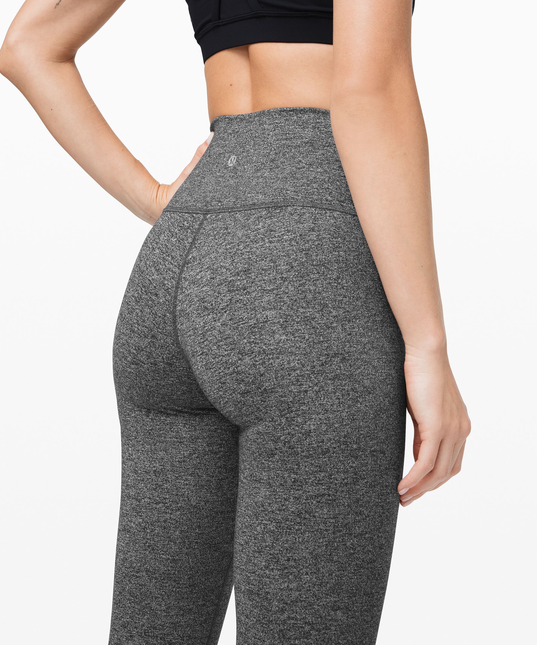Heathered Black Wunder Under Crop (High-Rise) 21"