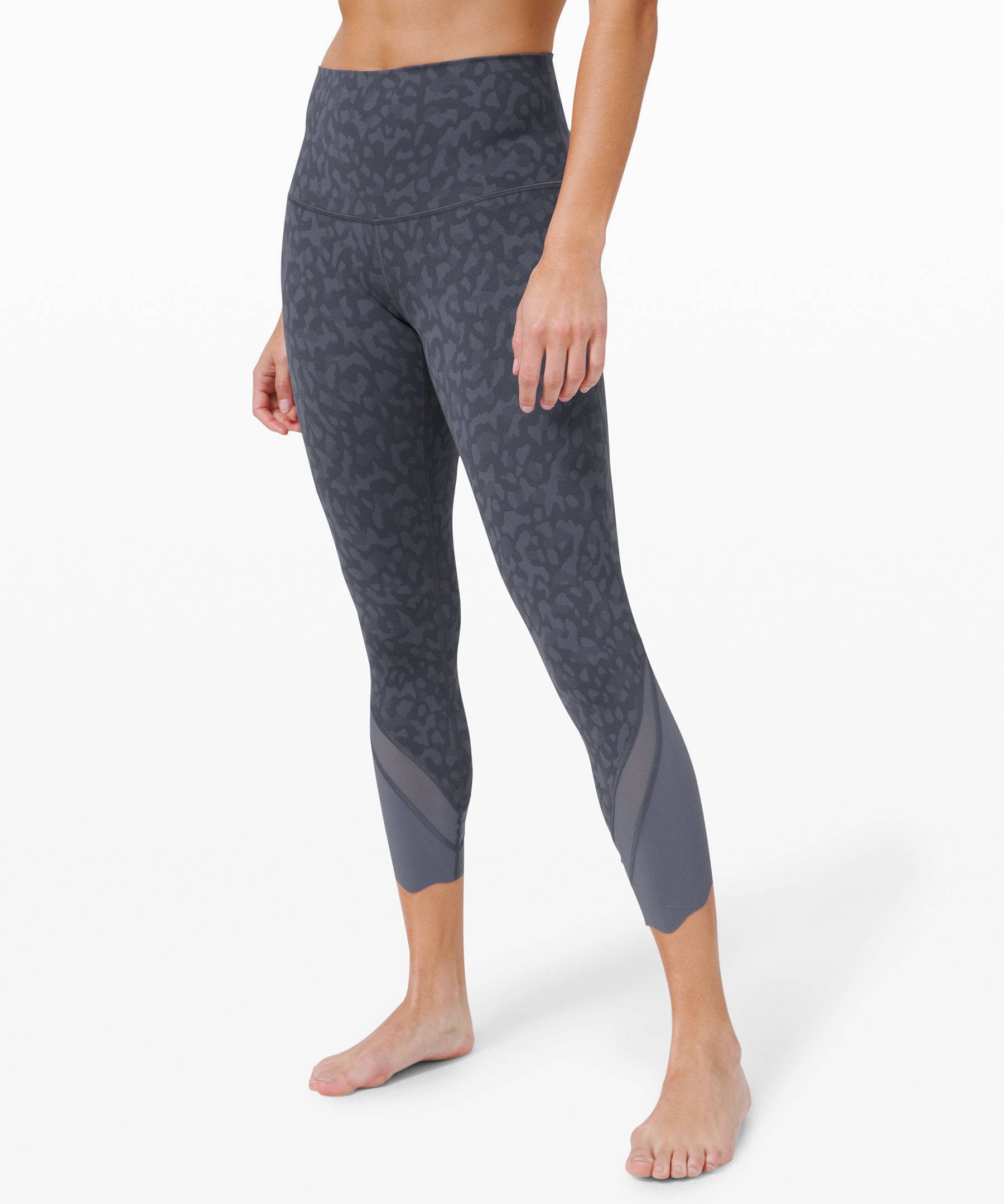 Lululemon Wunder Under Crop Ii 23 *roll Down Scallop Full-on Luxtreme In  Formation Camo Shade Multi /shade