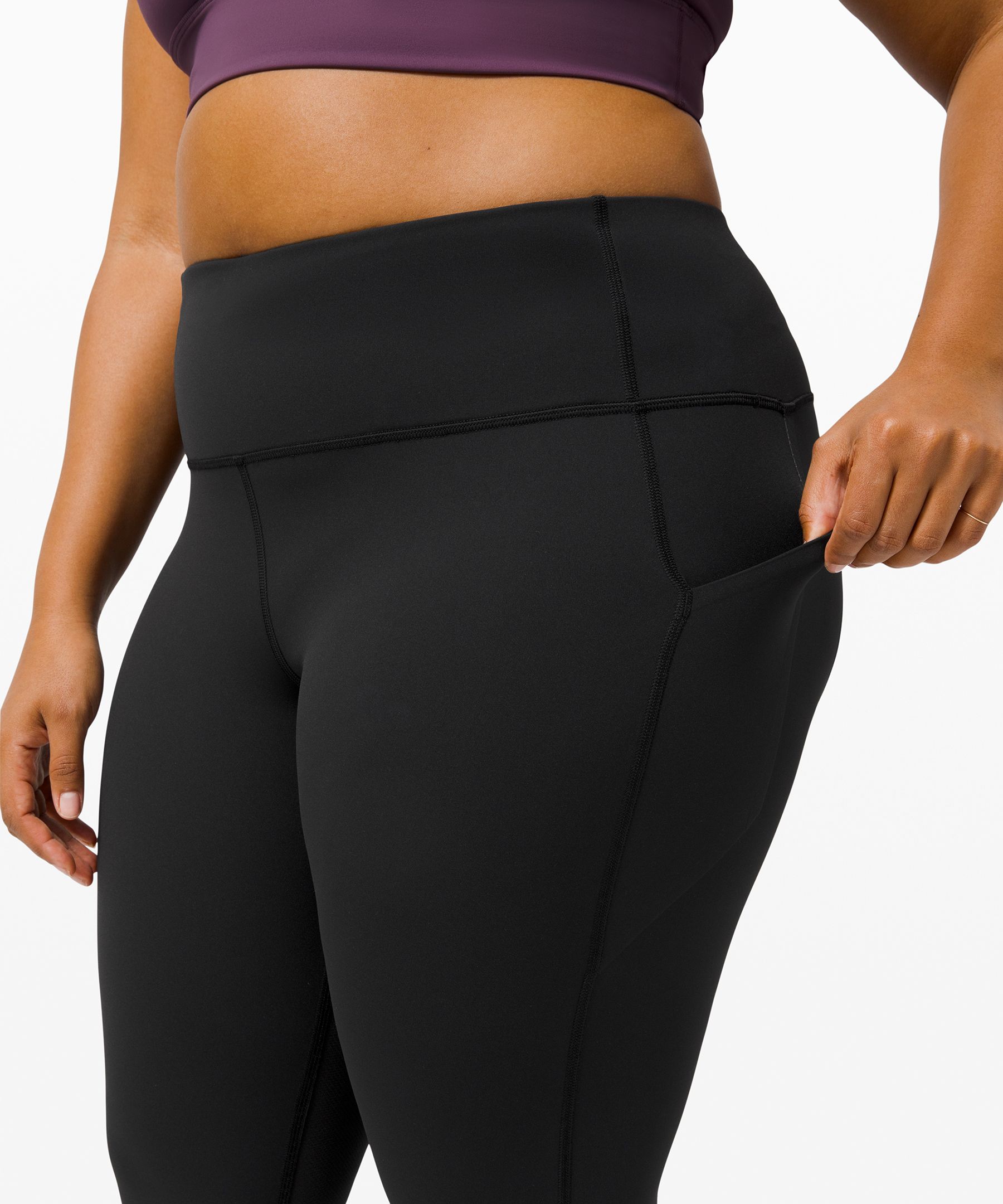 lululemon pace rival crop leggings 22” heathered black/black. they