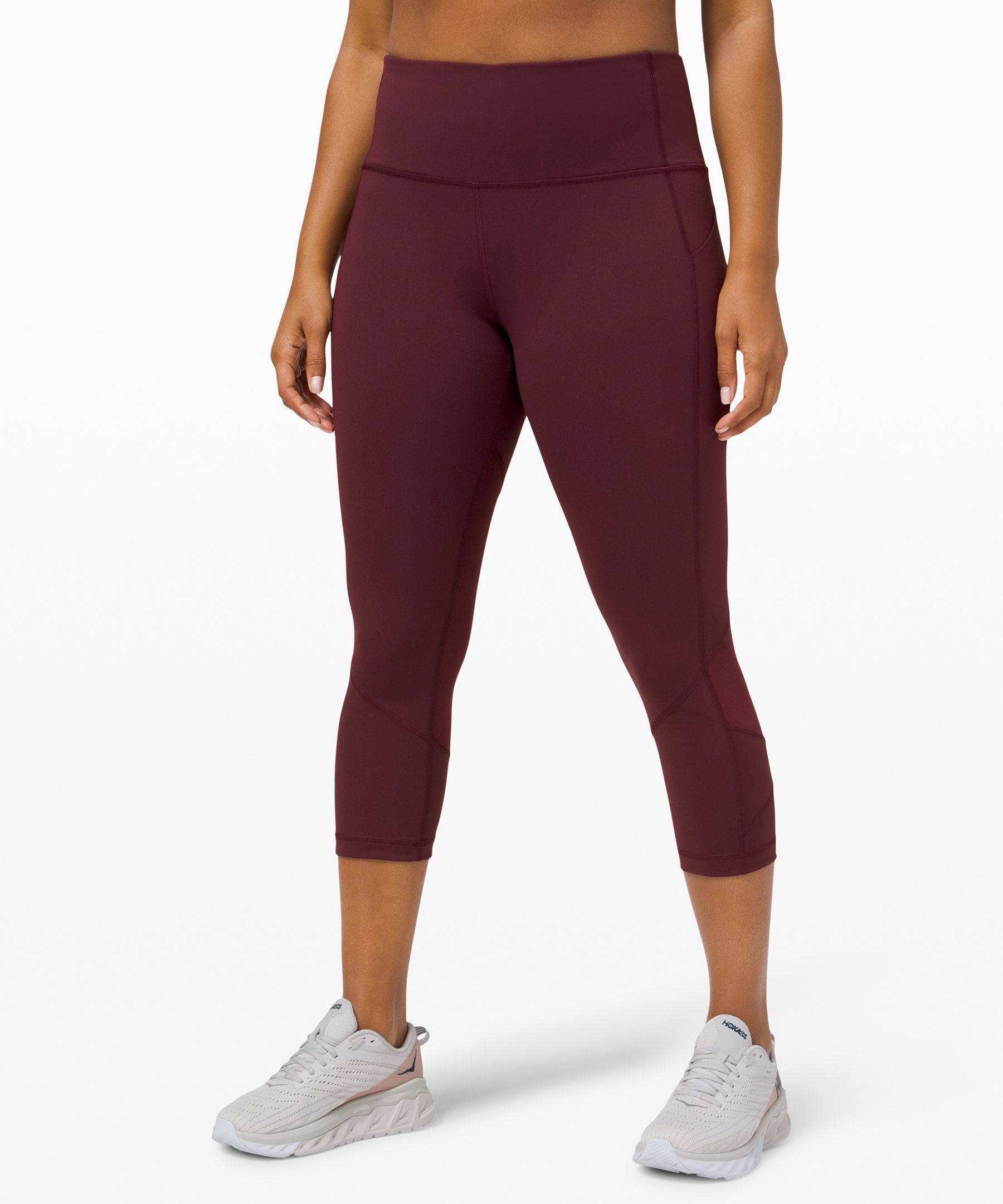 Lululemon Pace Rival High-rise Crop 22" *no Zip In Burgundy