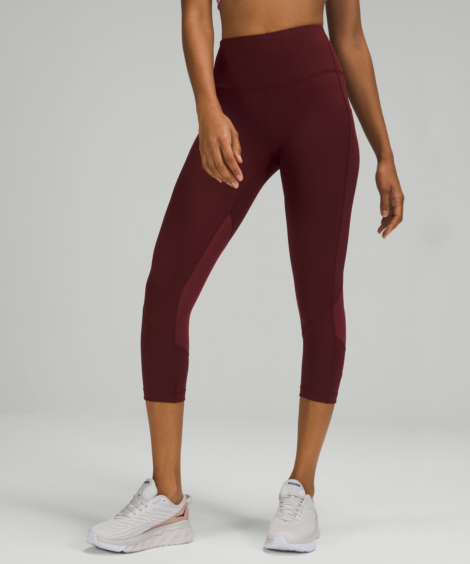 Lululemon Pace Rival High-rise Crop 22" In Red Merlot