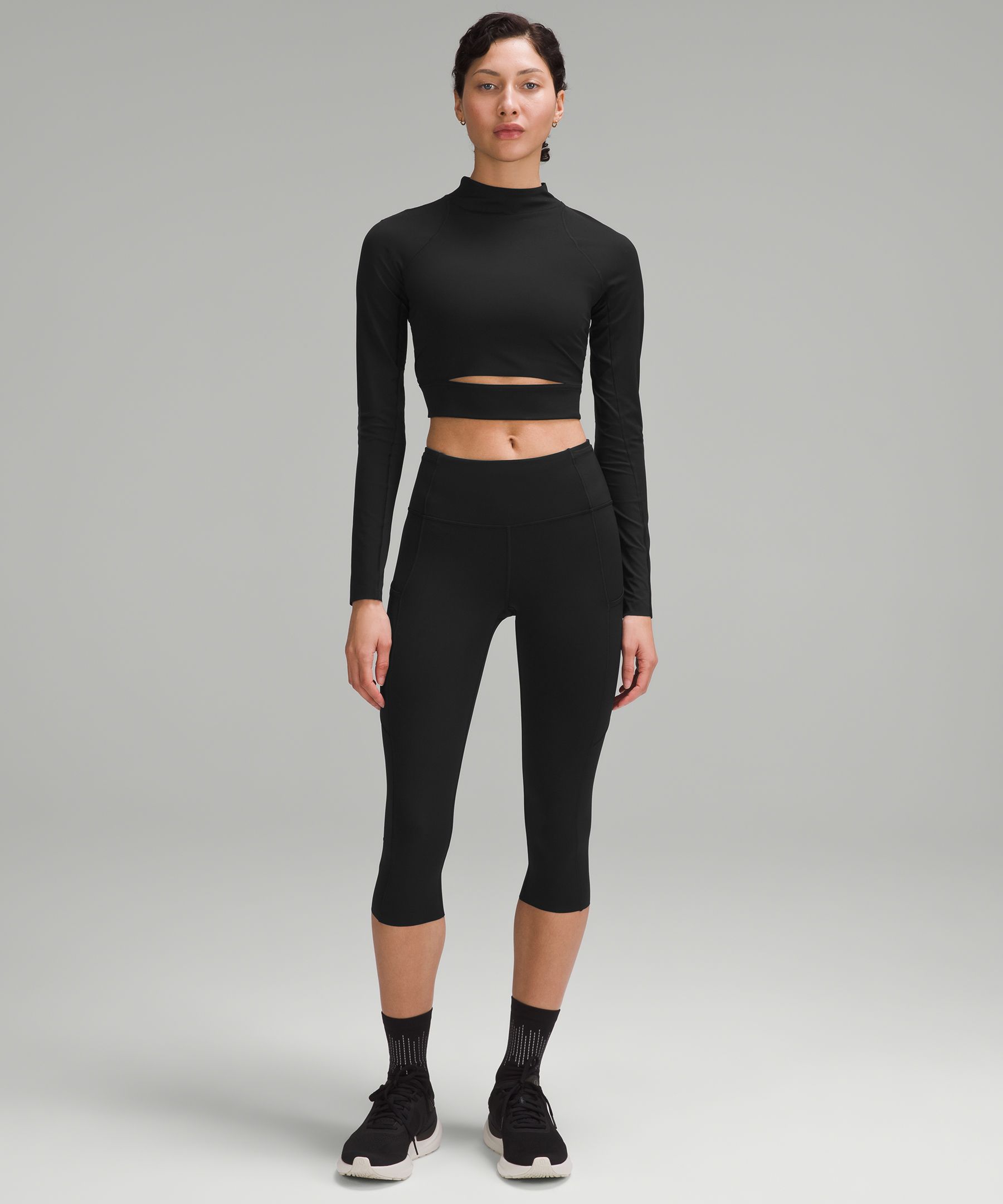 Shop Lululemon Fast And Free High-rise Crop 19" In Black