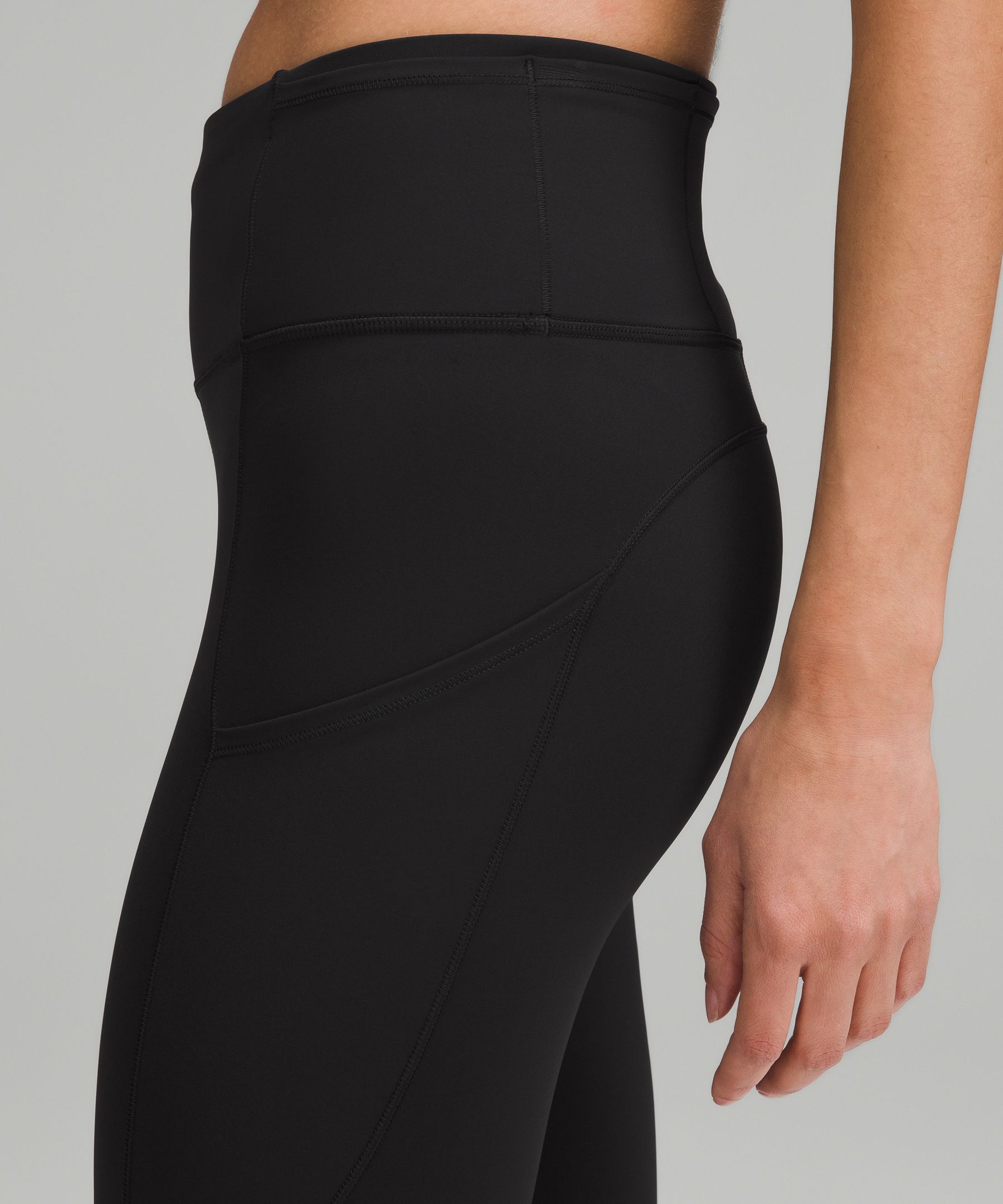 LULULEMON Womens Crop Leggings Zip Pocket Mesh Running Capri