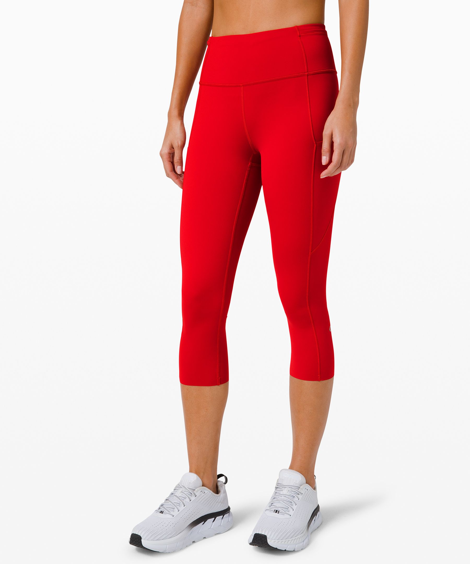 Lululemon Fast And Free High-rise Crop 19" In Dark Red