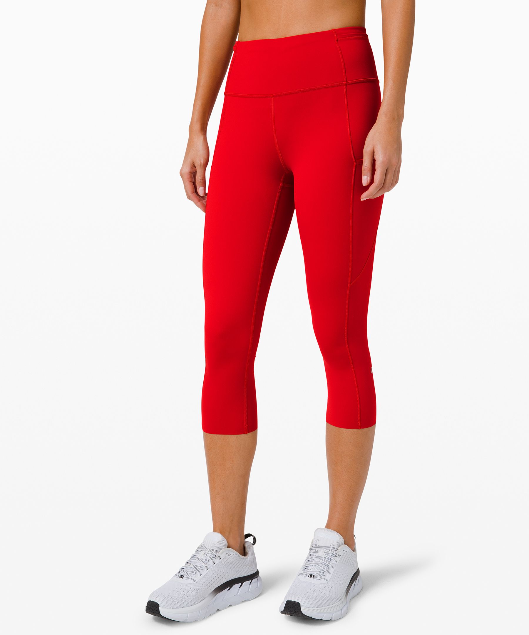 LULULEMON Fast and Free Hi-Rise Crop 19 (Black (Reflective), 2) at   Women's Clothing store