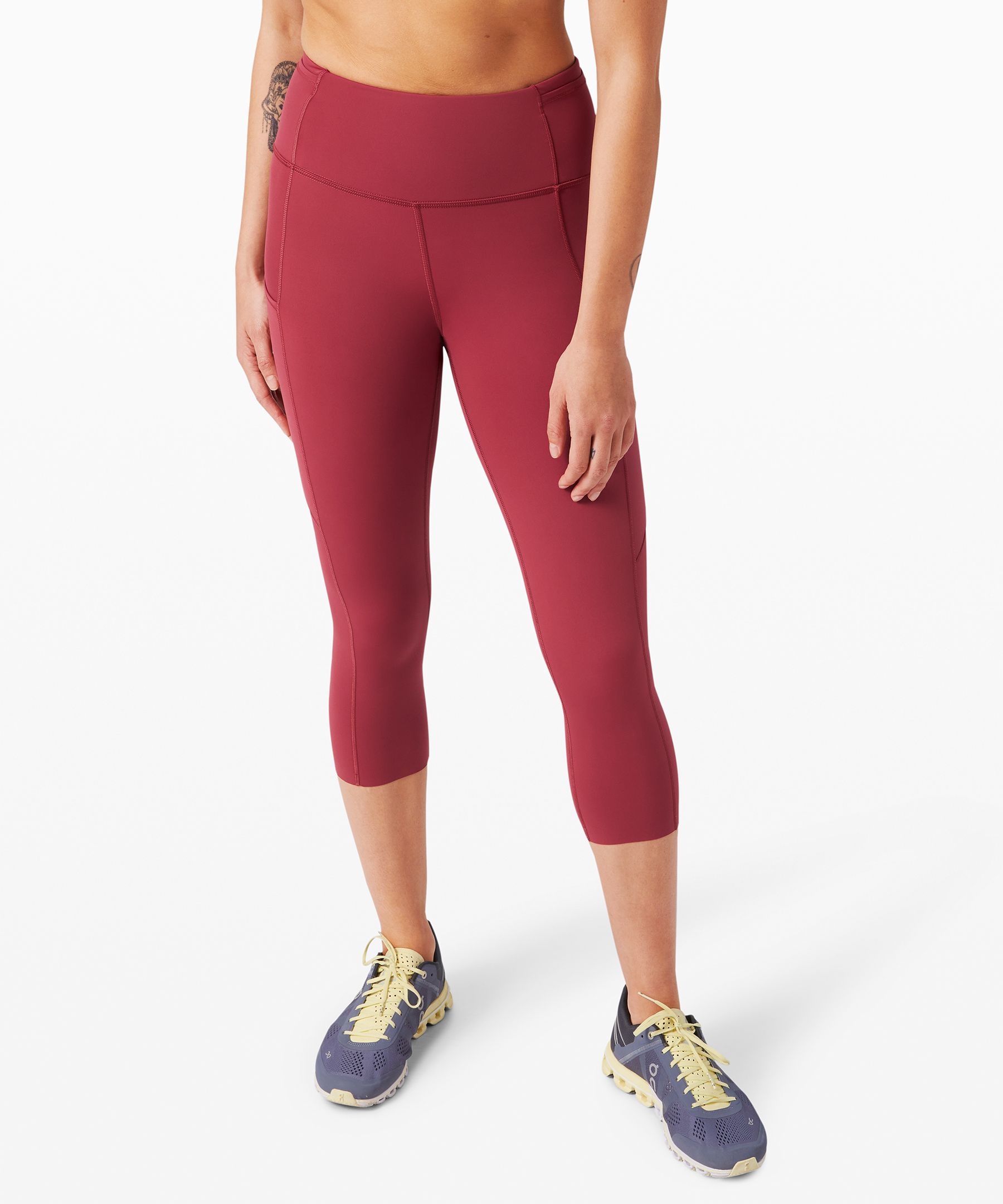 Lululemon Fast And Free Crop Ii 19" *non-reflective In Chianti