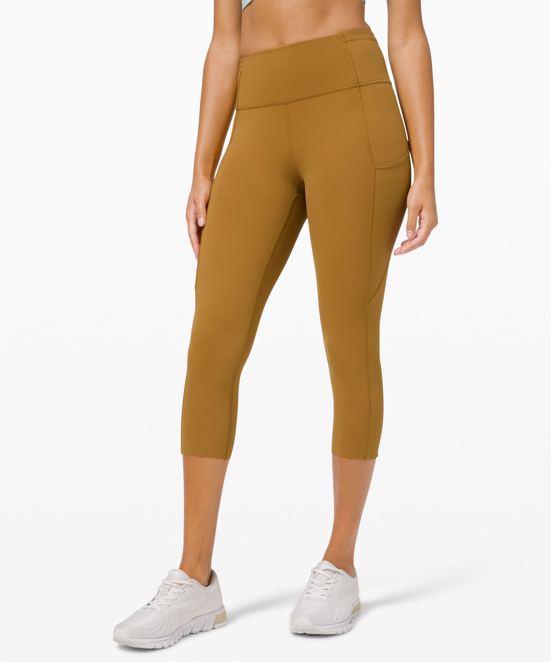 Lululemon Fast And Free Crop Ii 19" *non-reflective Nulux In Brown
