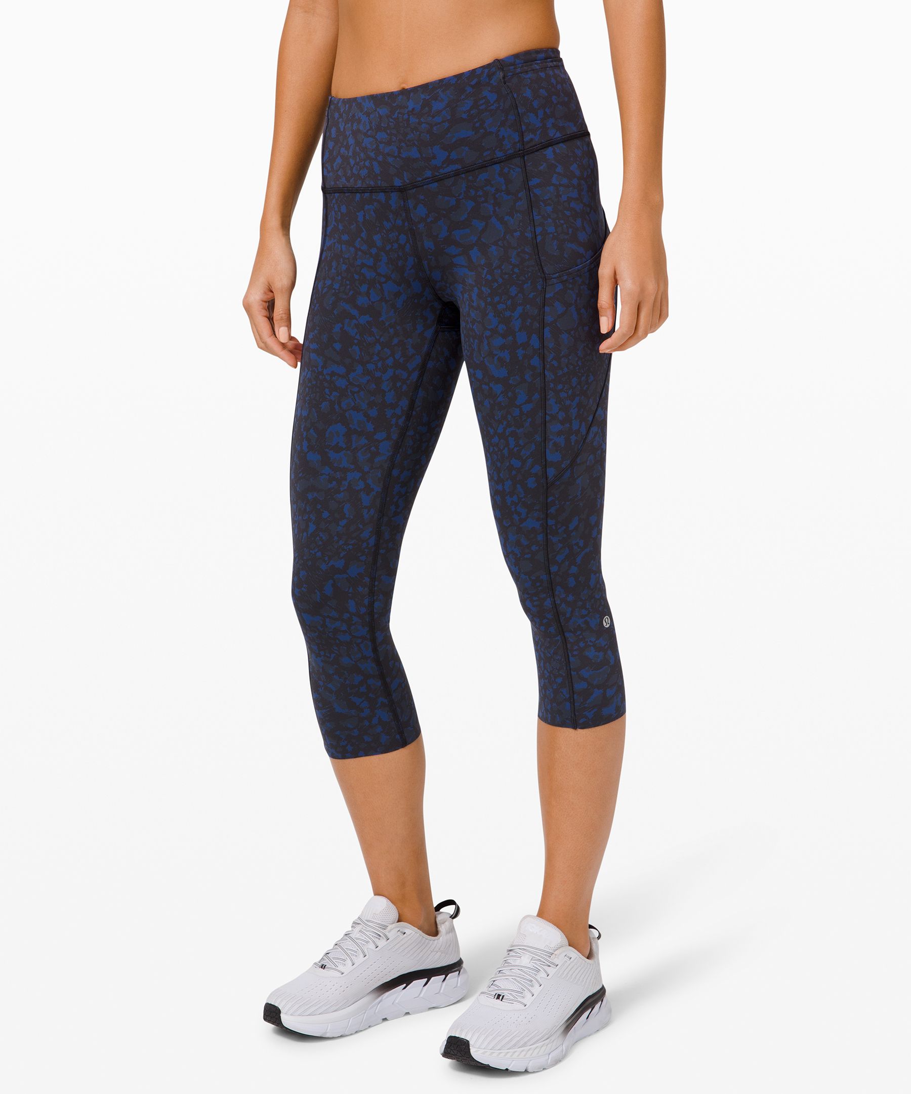 Lululemon Fast And Free Crop 19" *non-reflective Nulux In Navy