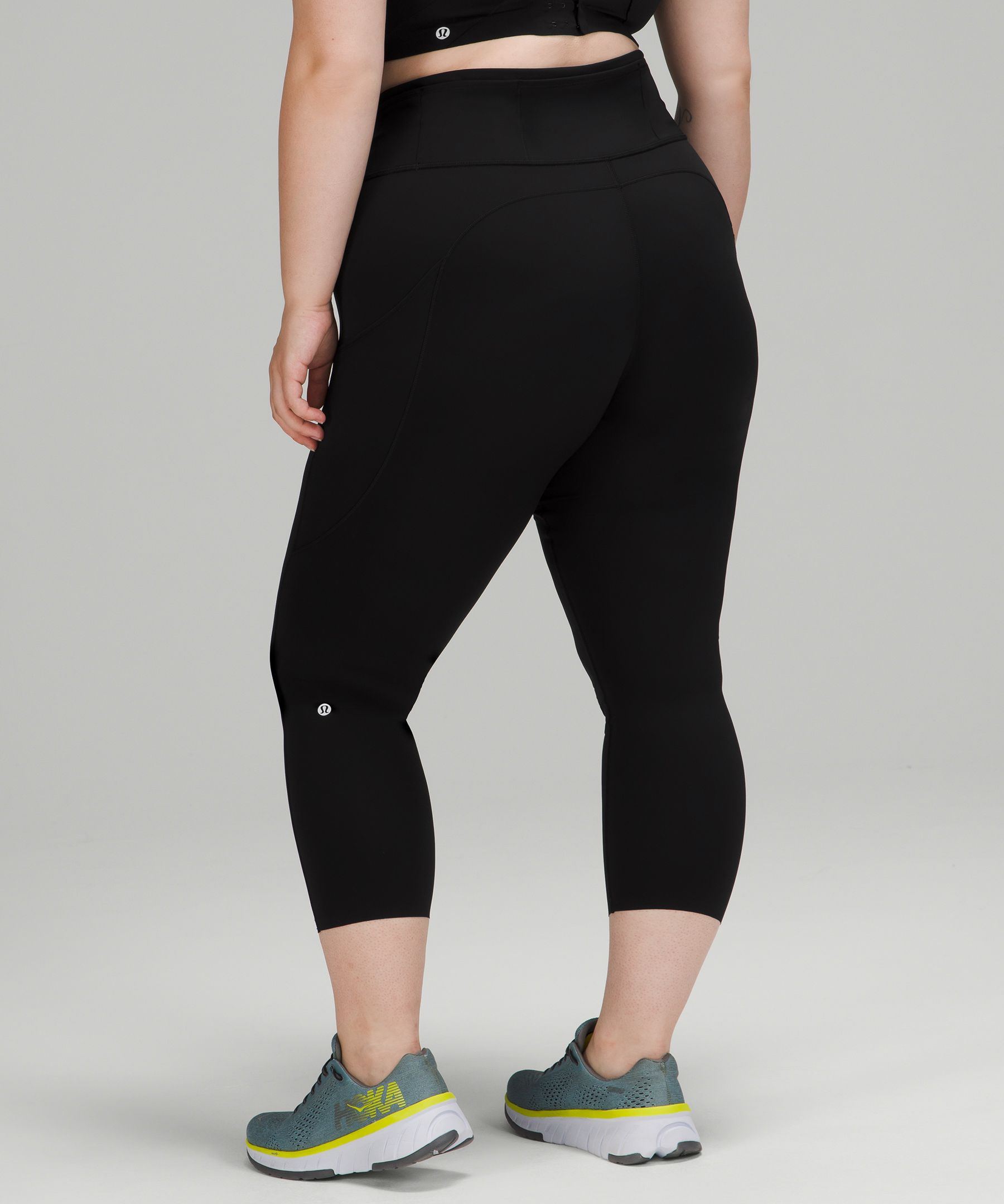 Lululemon Fast and Free High Rise Crop 23 - Speckle Trail Black