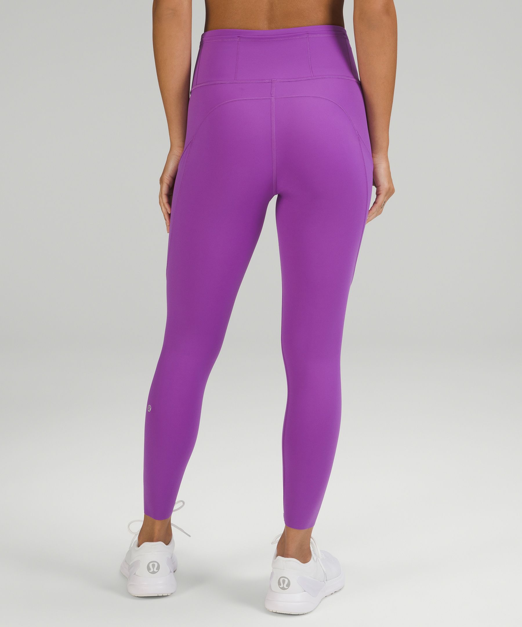 Victoria's Secret Size 6 Purple Leggings Cropped Yoga Stretch Logo Pockets  