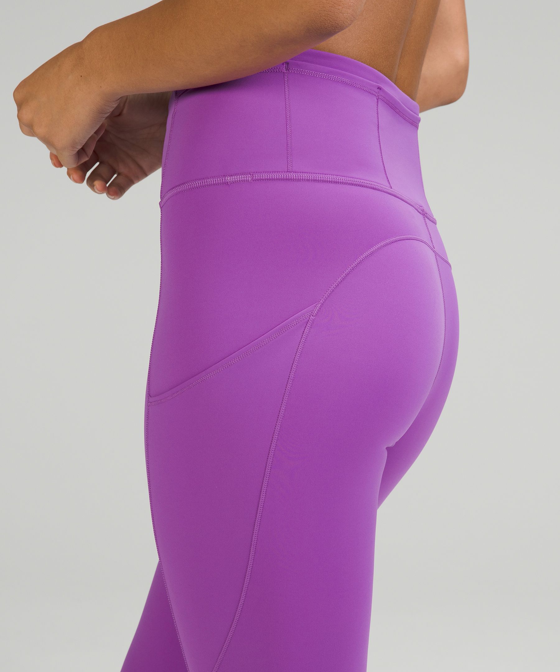 Lululemon Leggings Cropped Plum Criss Cross Mesh Mid Rise Size 6 Women -  $20 - From Cpeterson