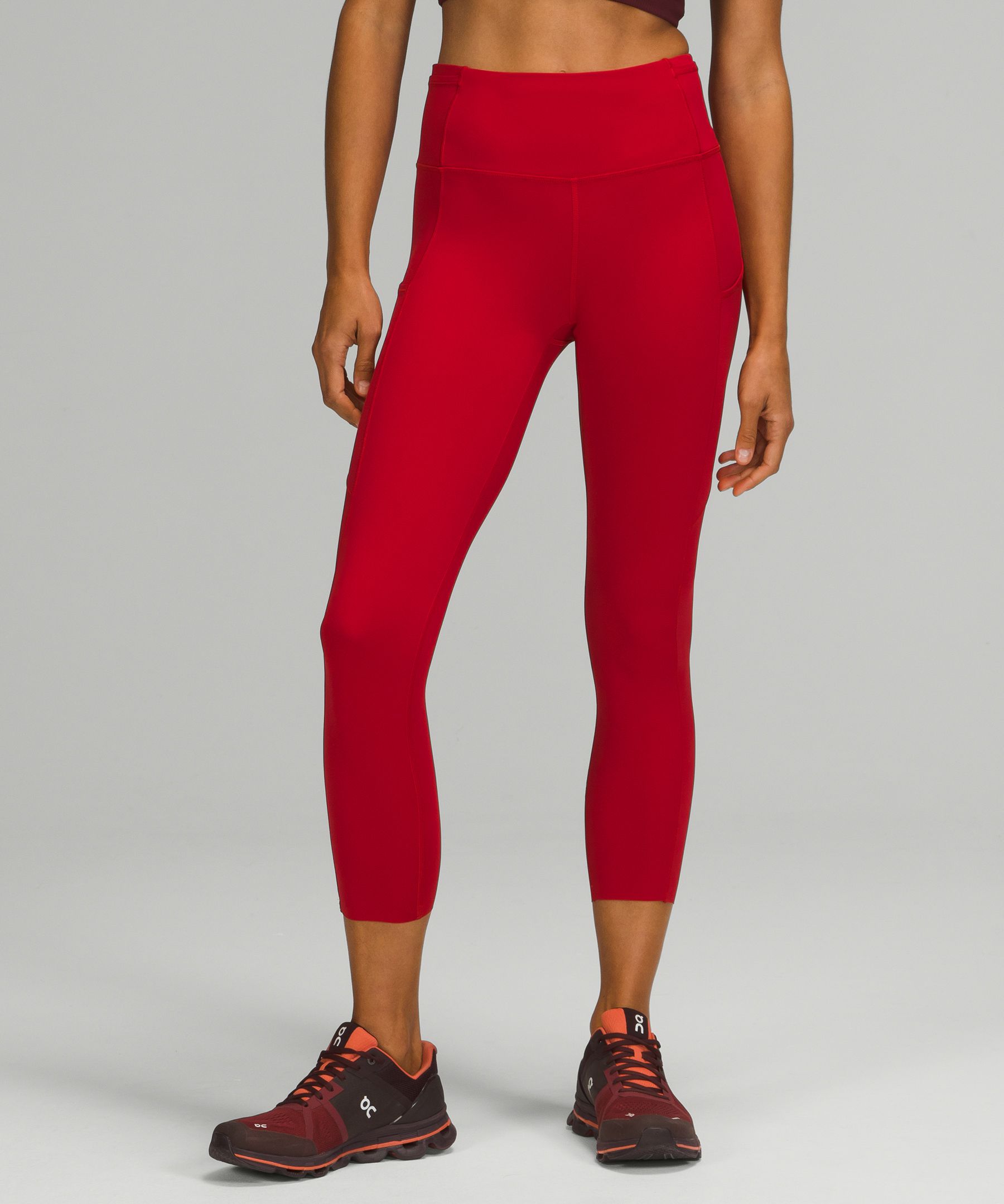 Lululemon Fast and Free High Rise Crop 23 - Speckle Trail Black