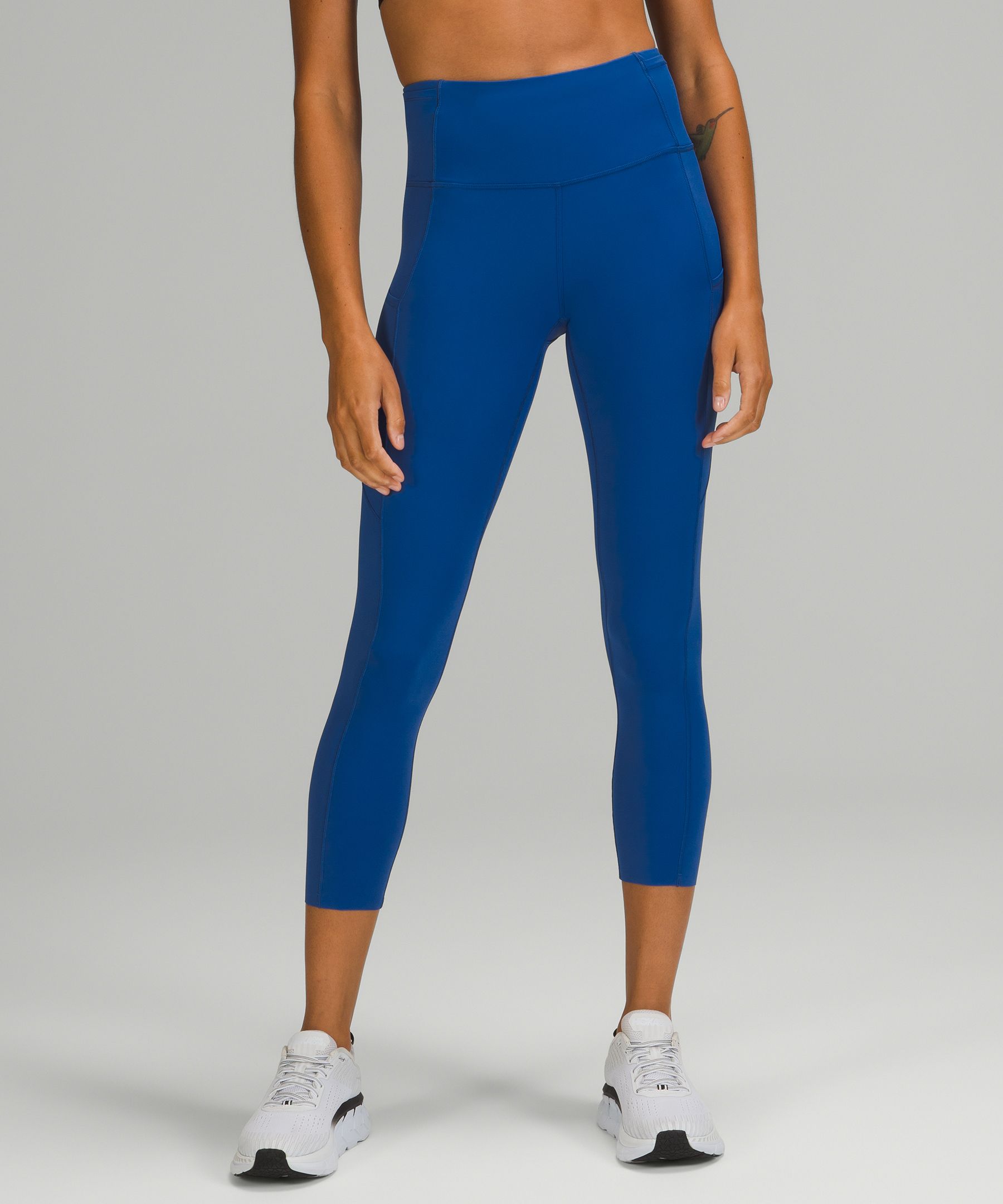 Lululemon Fast And Free High-rise Crop 23 In Dimensional Icing Blue