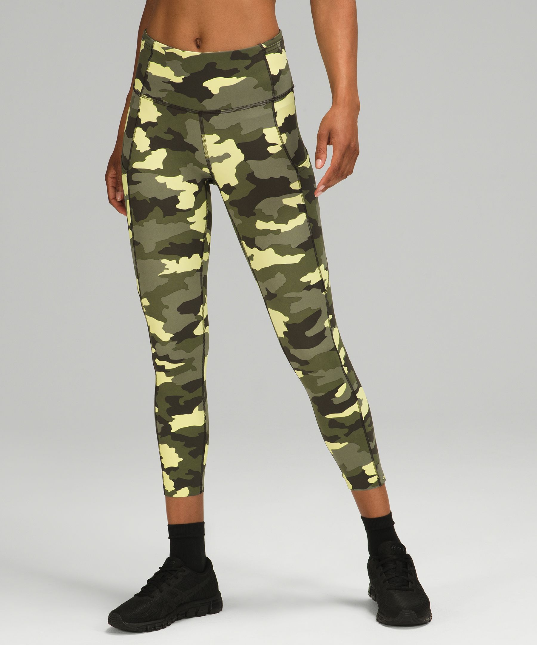 Lululemon Fast And Free High-rise Crop 23 In Heritage 365 Camo