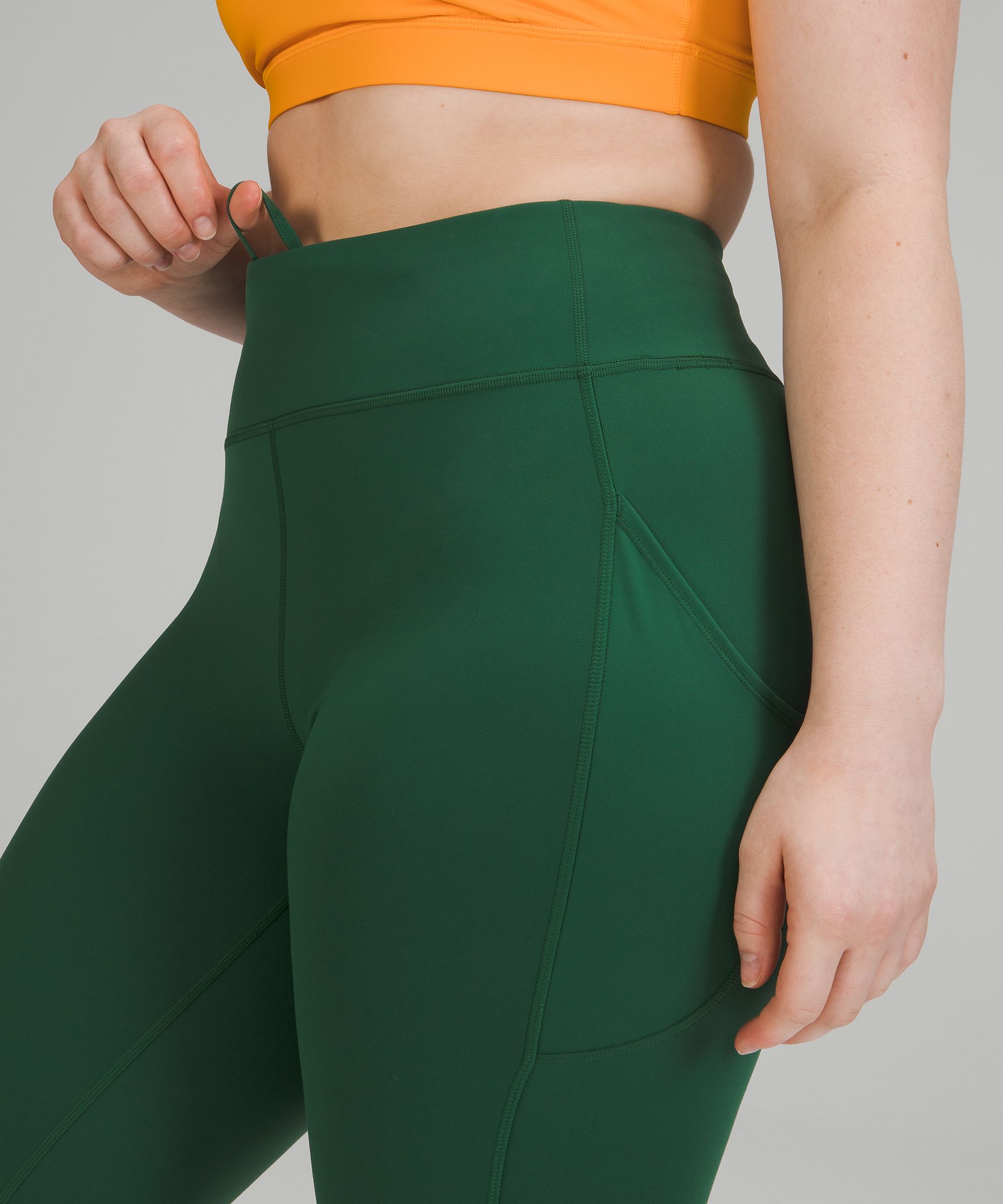 Lululemon Invigorate High-Rise Crop 23 - Smoked Spruce - lulu fanatics