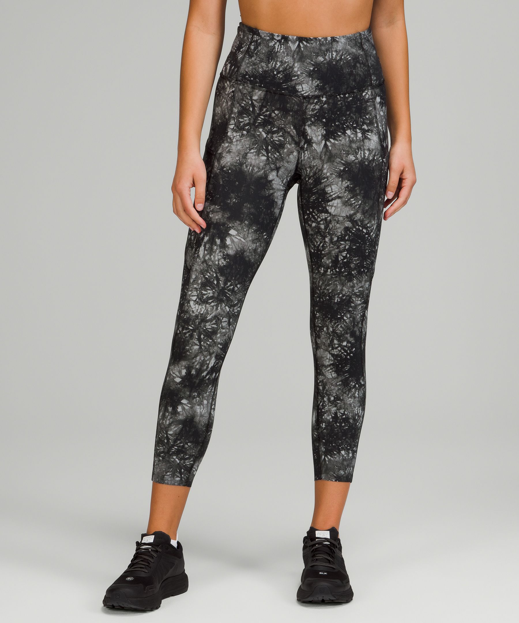 Lululemon Fast And Free High-rise Crop 23" In Ink Vapor Ice Grey