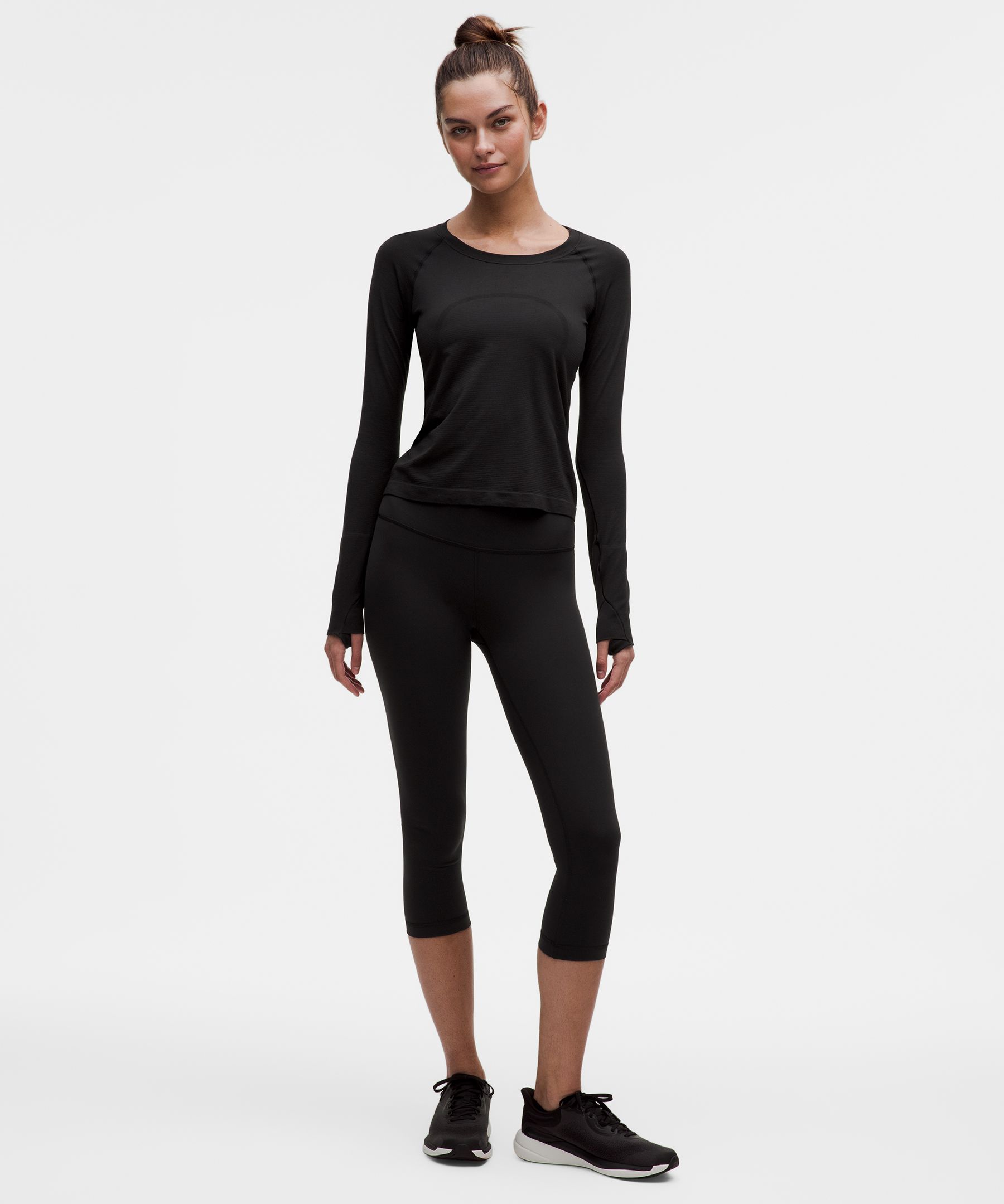 LULULEMON WUNDER UNDER HR CROP 21FLUX SIZE 10 MELANITE 