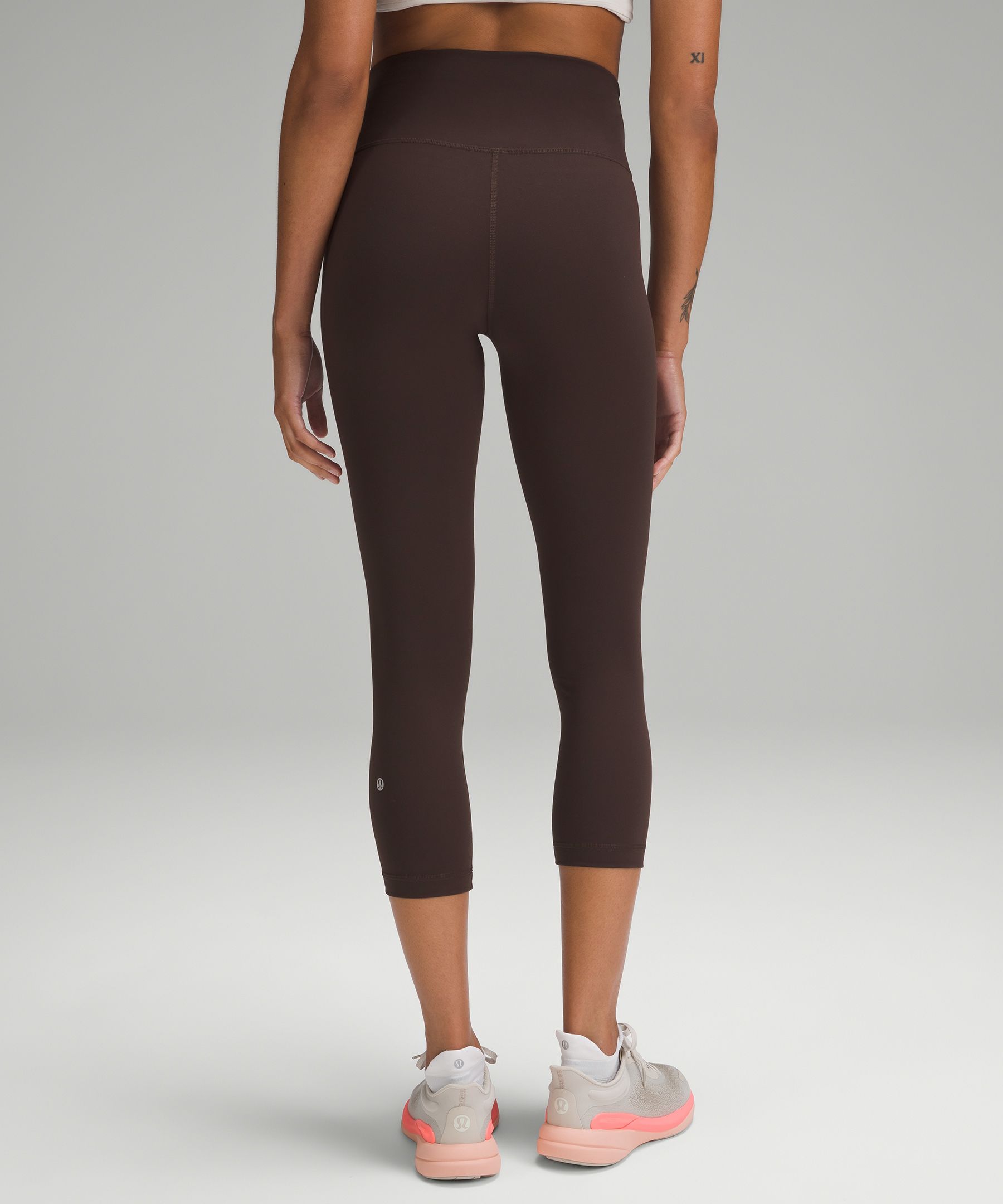 Lululemon Get Centred High Rise Crop 21 - Saddle Brown - lulu fanatics