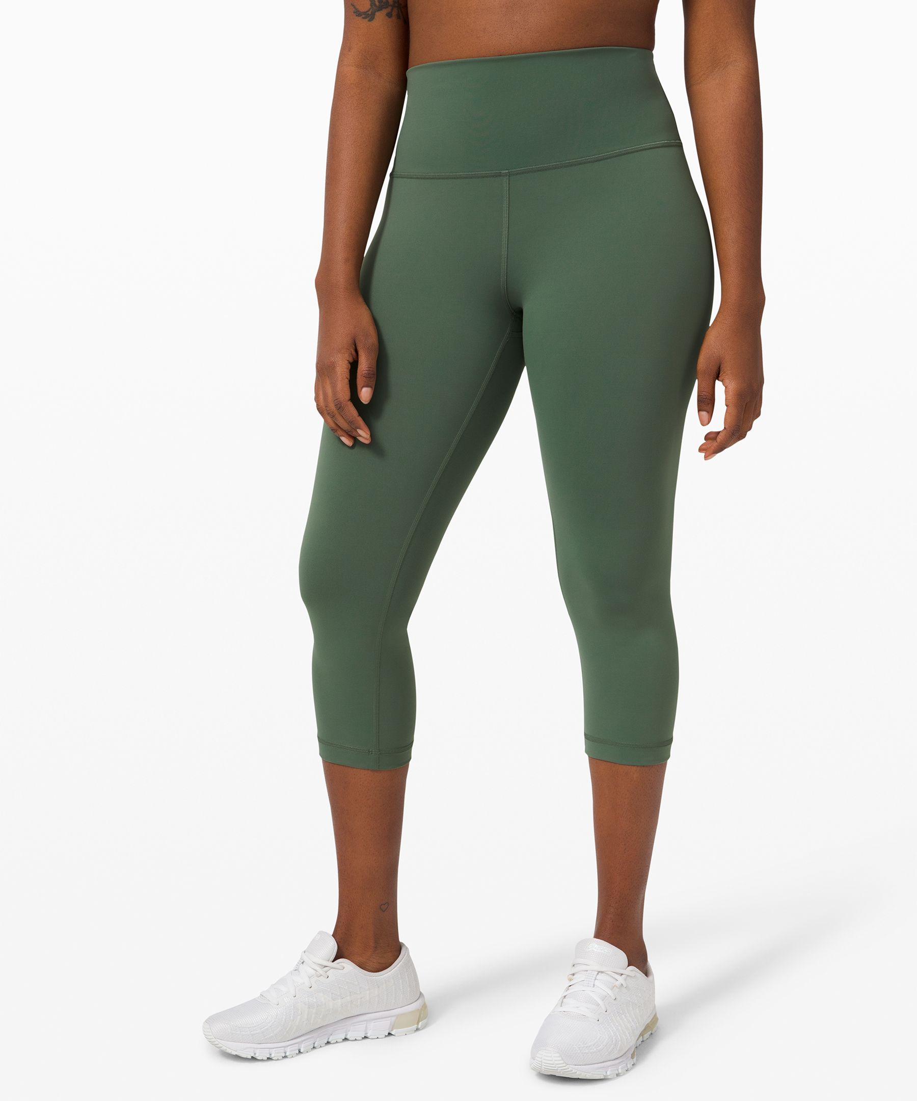 Lululemon Wunder Train High-rise Crop 21" In Algae Green