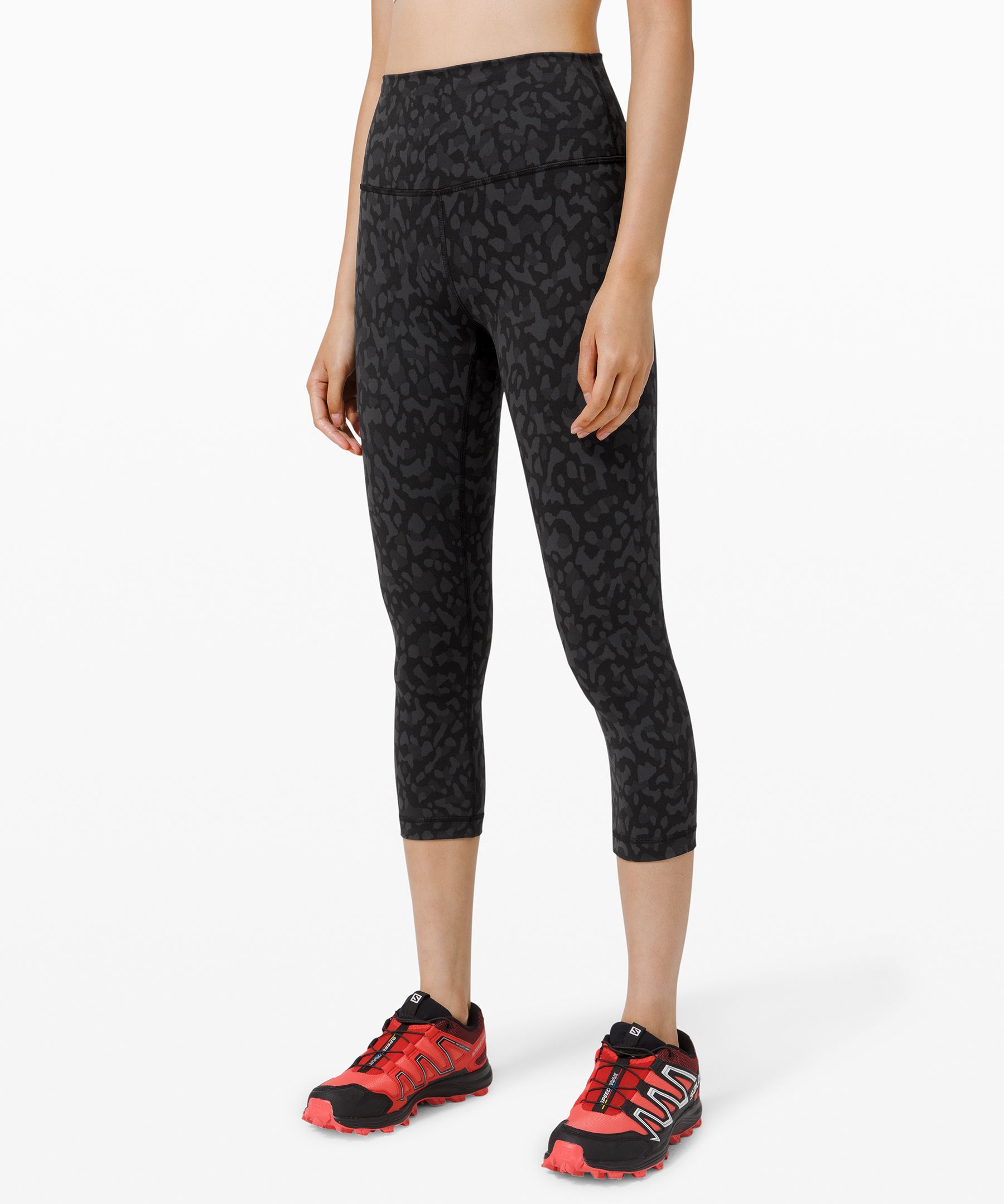 Lululemon Wunder Under High-rise Crop 21" *full-on Luxtreme In Formation Camo Deep Coal Multi