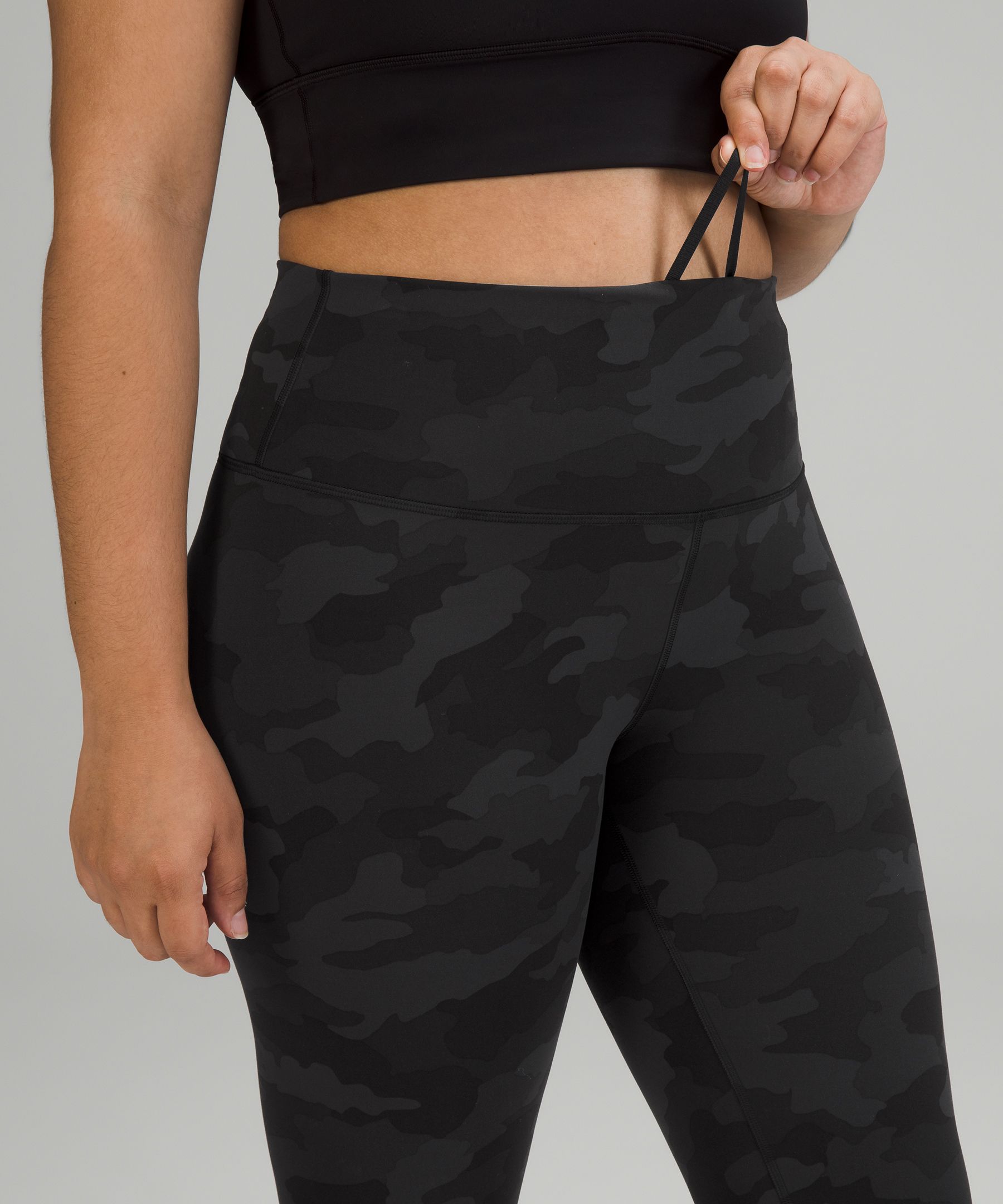 Lululemon Wunder Under Crop (high-rise) *full-on Luxtreme 21 In Incognito  Camo Multi Gator Green