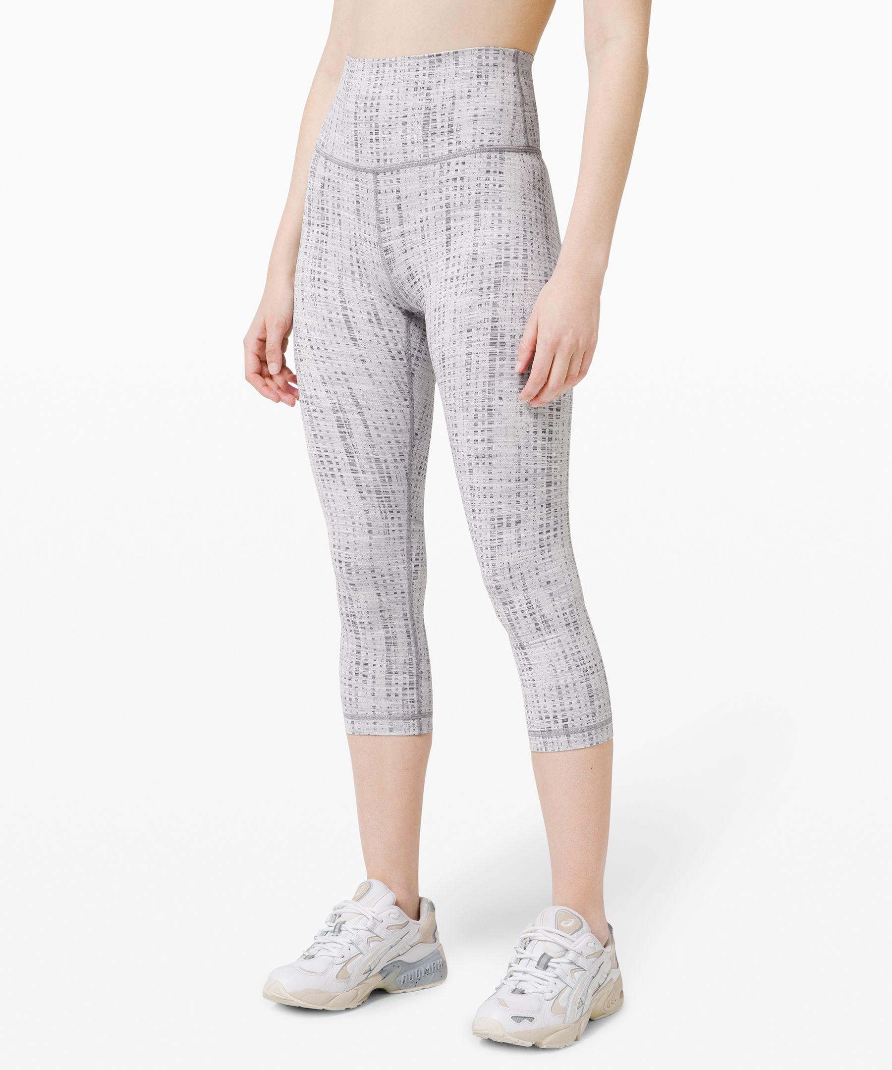 Lululemon Wunder Under Crop (high-rise) *luxtreme 21" In Action Jacquard Moonphase Silver Lining