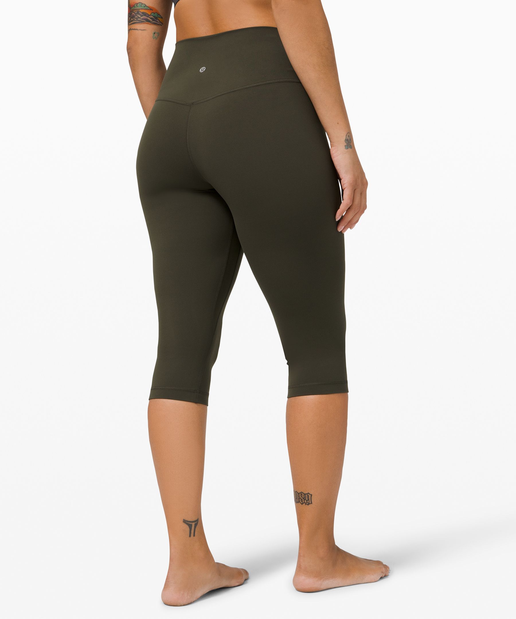 Lululemon Align Capri Leggings Black Green Size 6 Zipper Pocket Stretch  Yoga - $54 - From ChasingTags