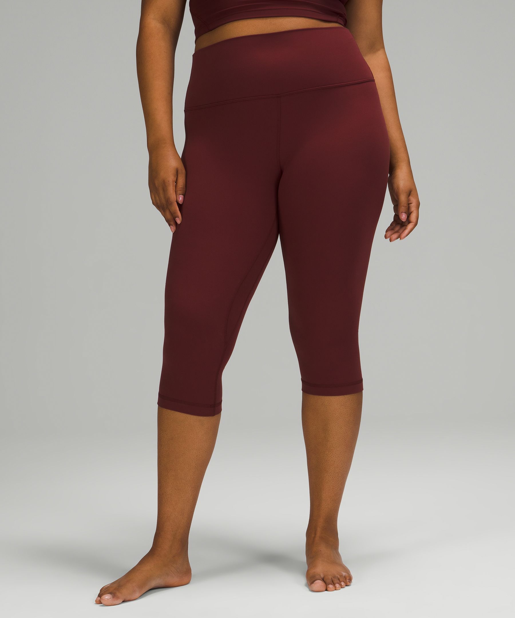 Lululemon Align™ High-rise Crop 17" In Red Merlot