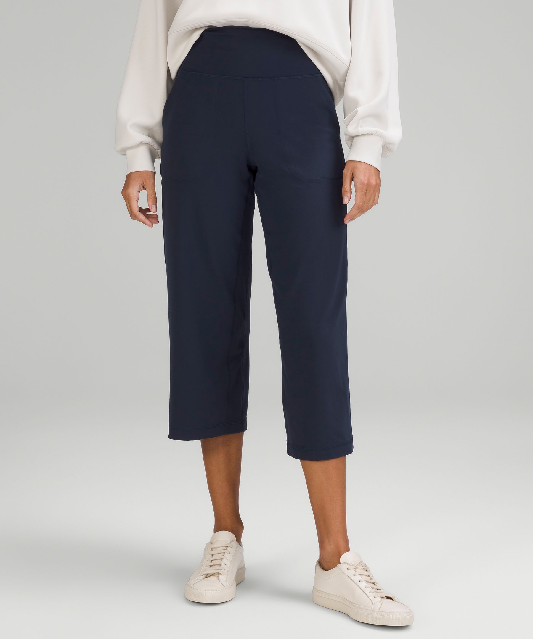 cropped wide leg lounge pants